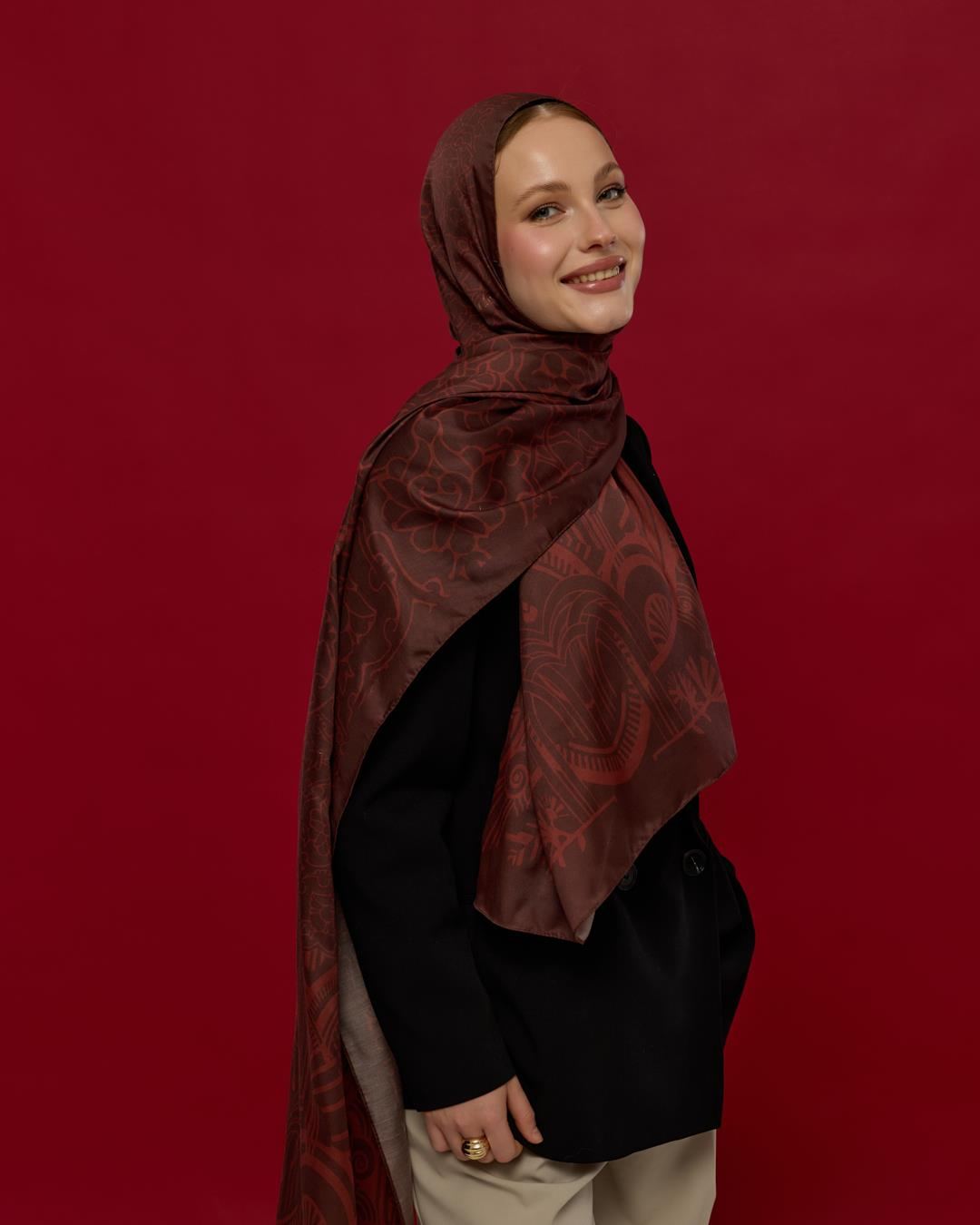 Kestane Kabuğu & Tuzlu Karamel Harem Rüyası Desen Şal - 13 · görsel 4