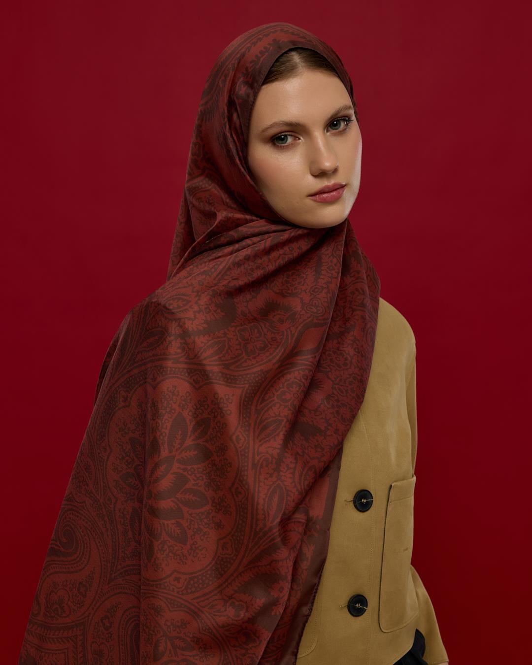 Kestane Kabuğu & Tuzlu Karamel Sultani Desen Şal - 13 · görsel 5
