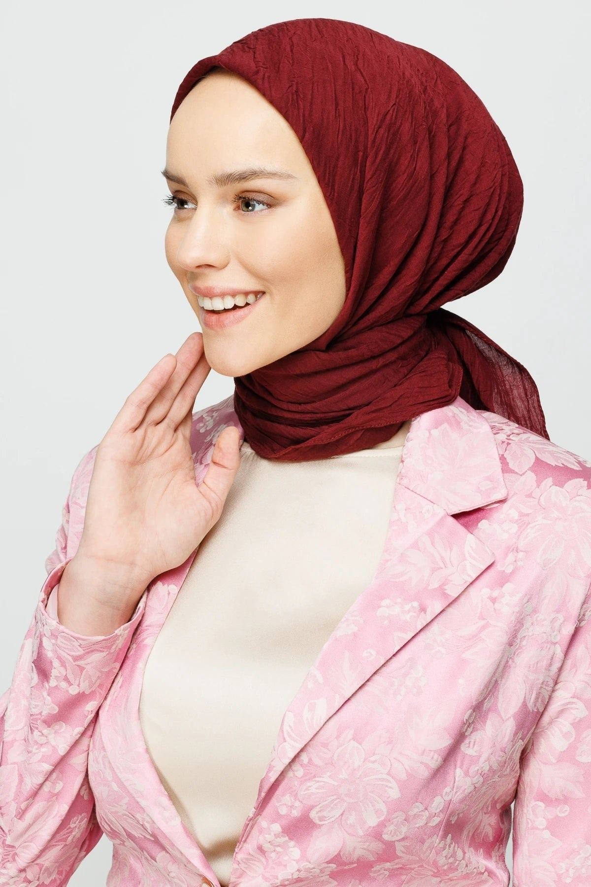 Koyu Bordo Bambu Eşarp · görsel 2