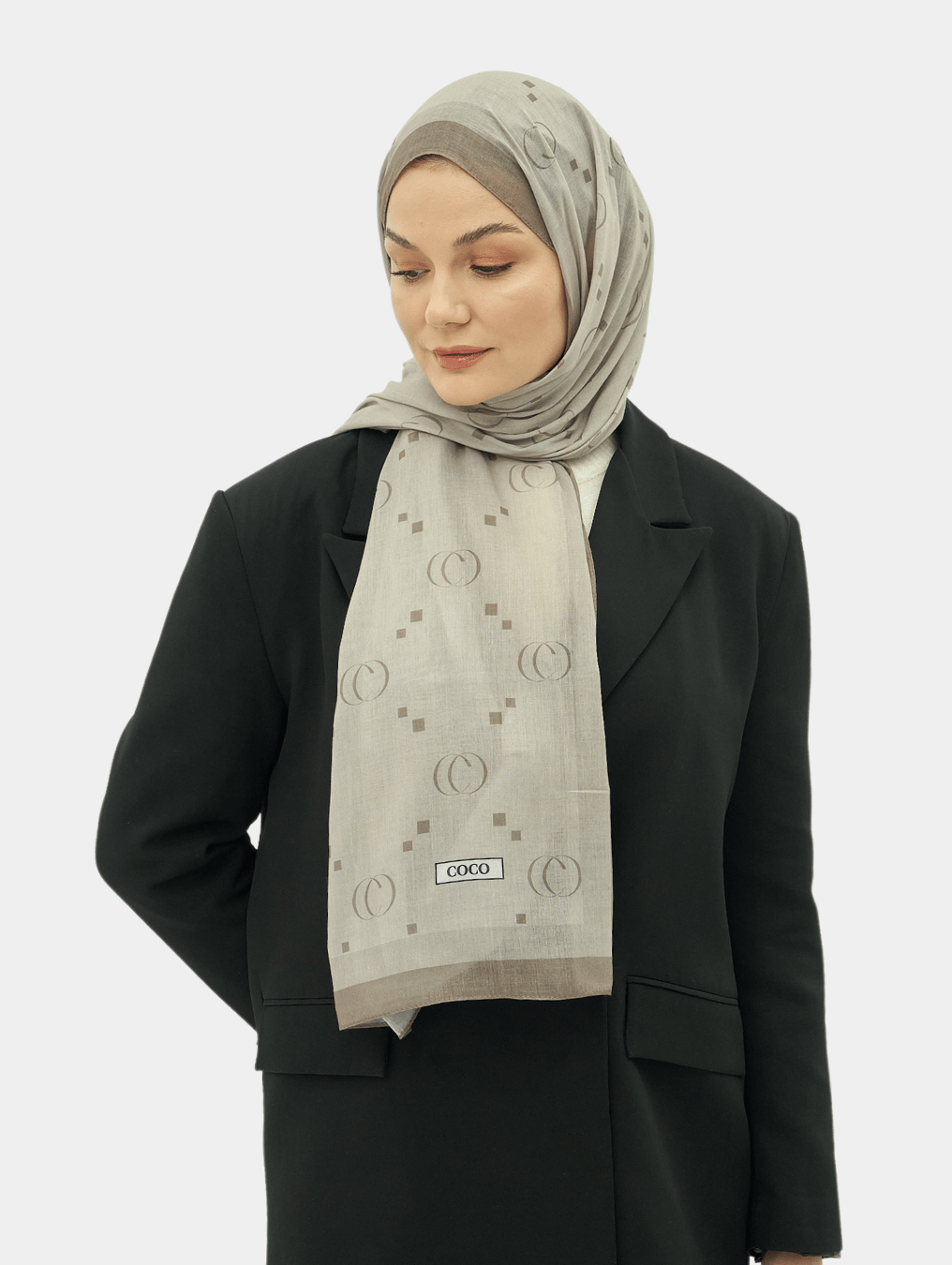 Brown COCO Desen Şal · Pamuk · görsel 2