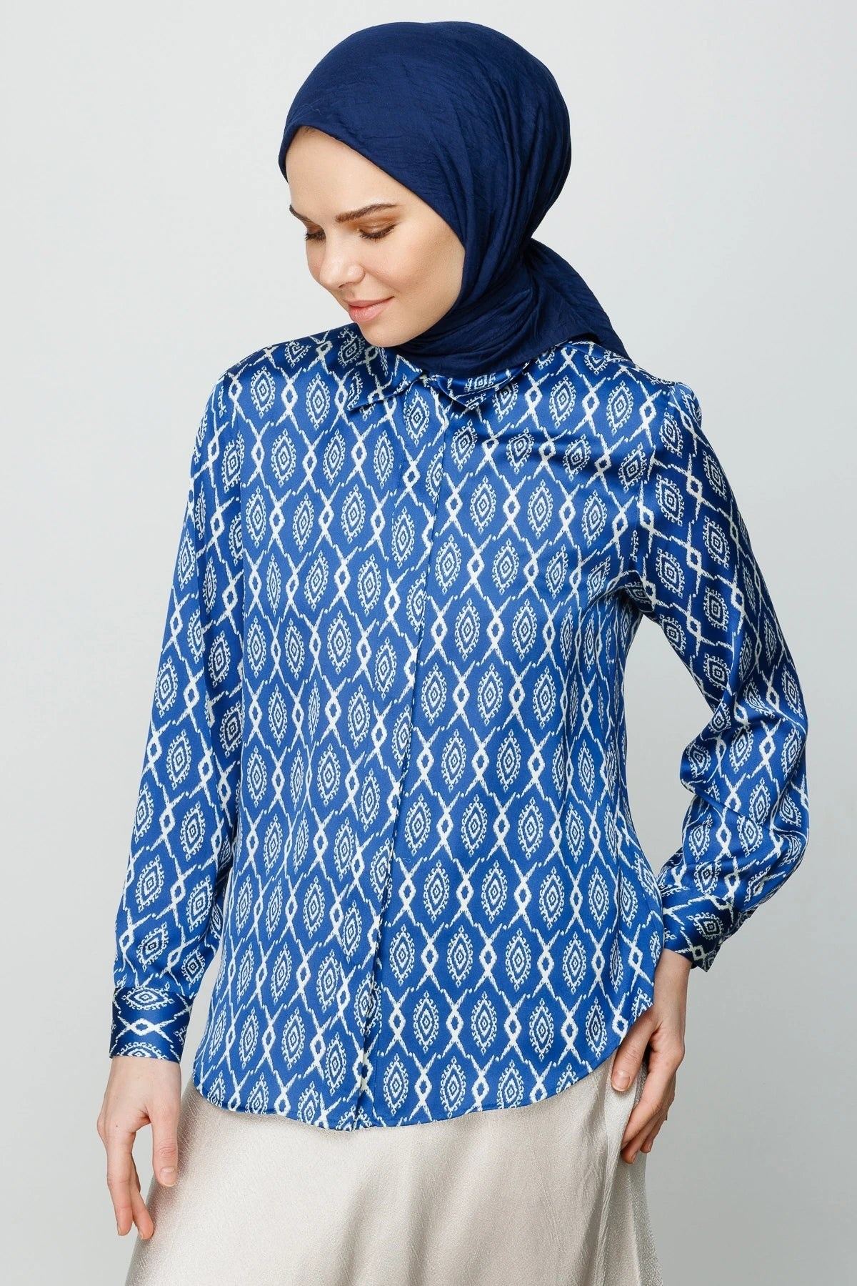 Lacivert Bambu Eşarp · görsel 3