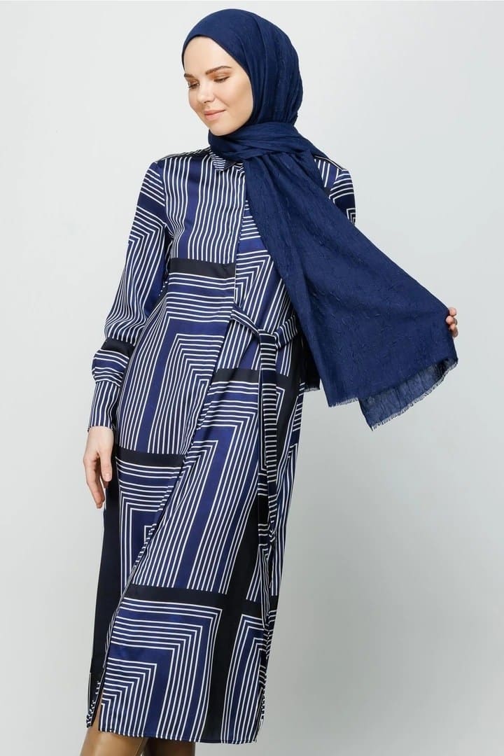 Lacivert Bambu Şal · görsel 3