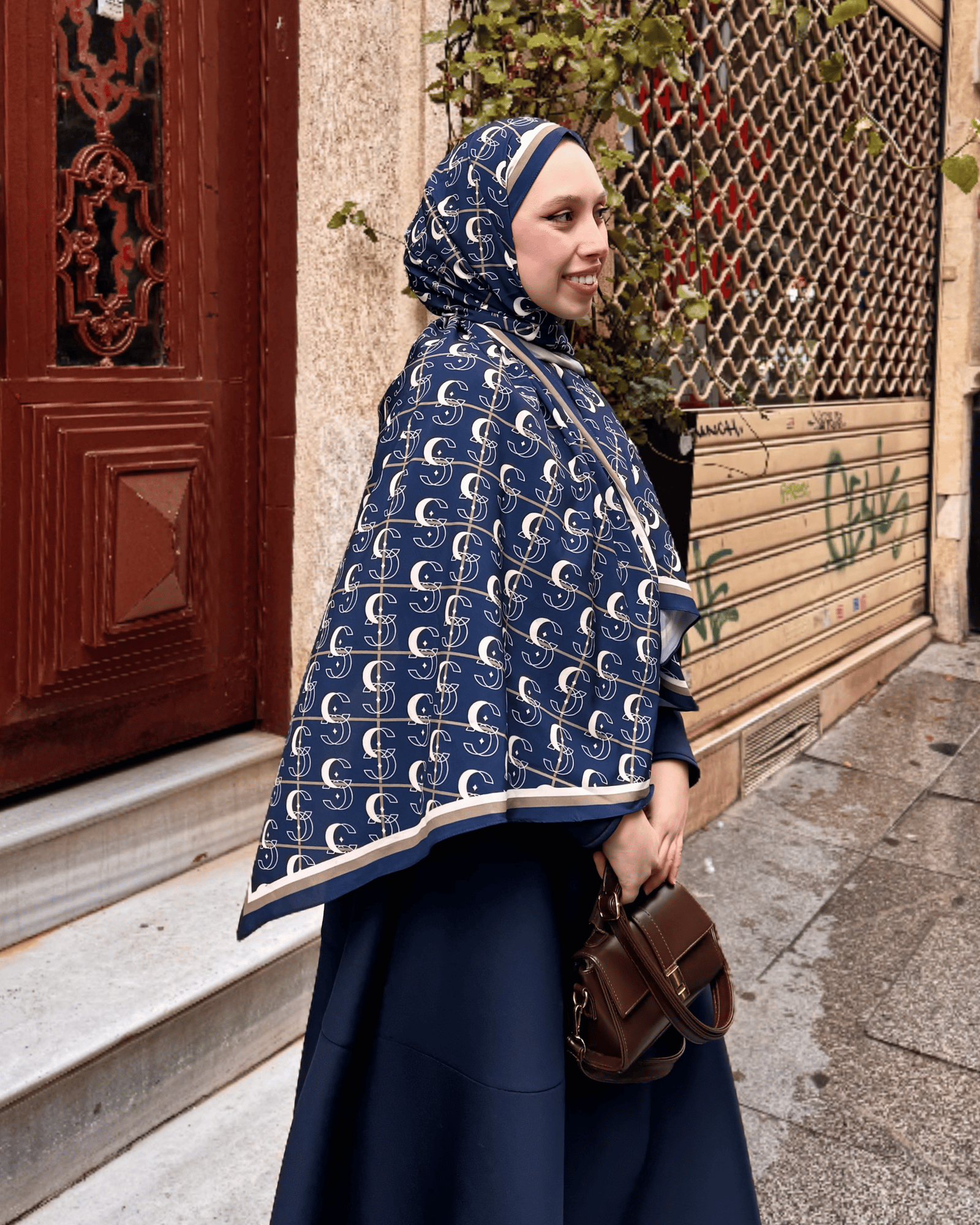 Lacivert Royal Vual İpek Şal · görsel 2