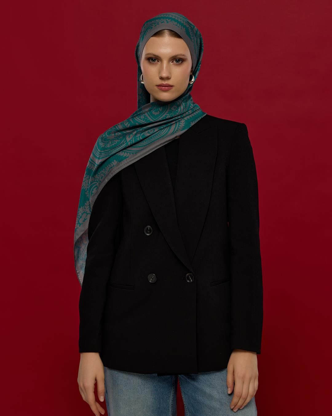 Lavanta Çizgisi & Zümrüt Sultani Desen Şal - 54 · görsel 3