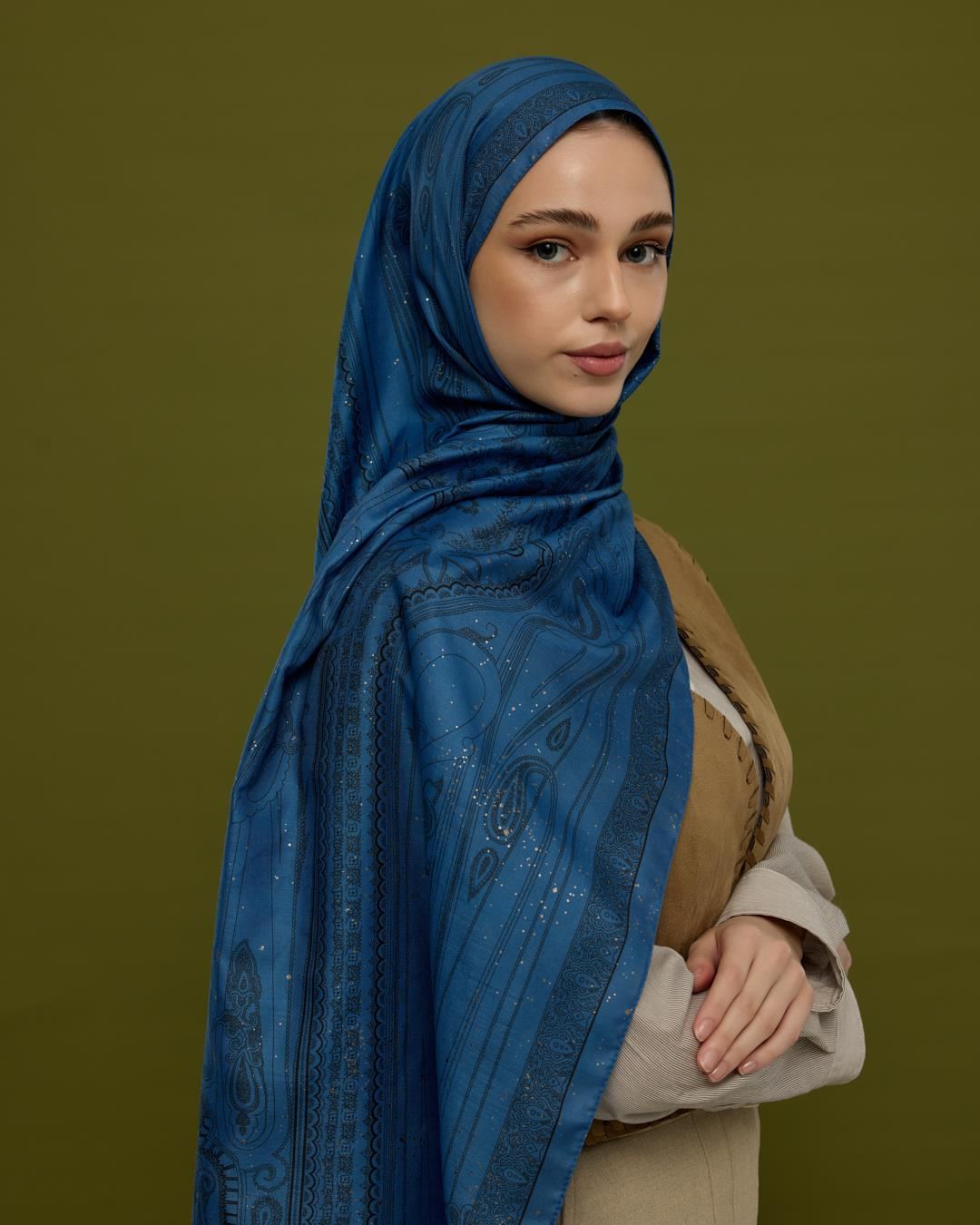 Mavi & Gece Hürrem Desen Şal - 62 · görsel 3