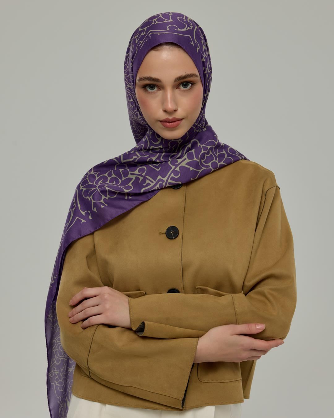 Menekşe & Krem Zencefil Harem Rüyası Desen Şal - 03 · görsel 5