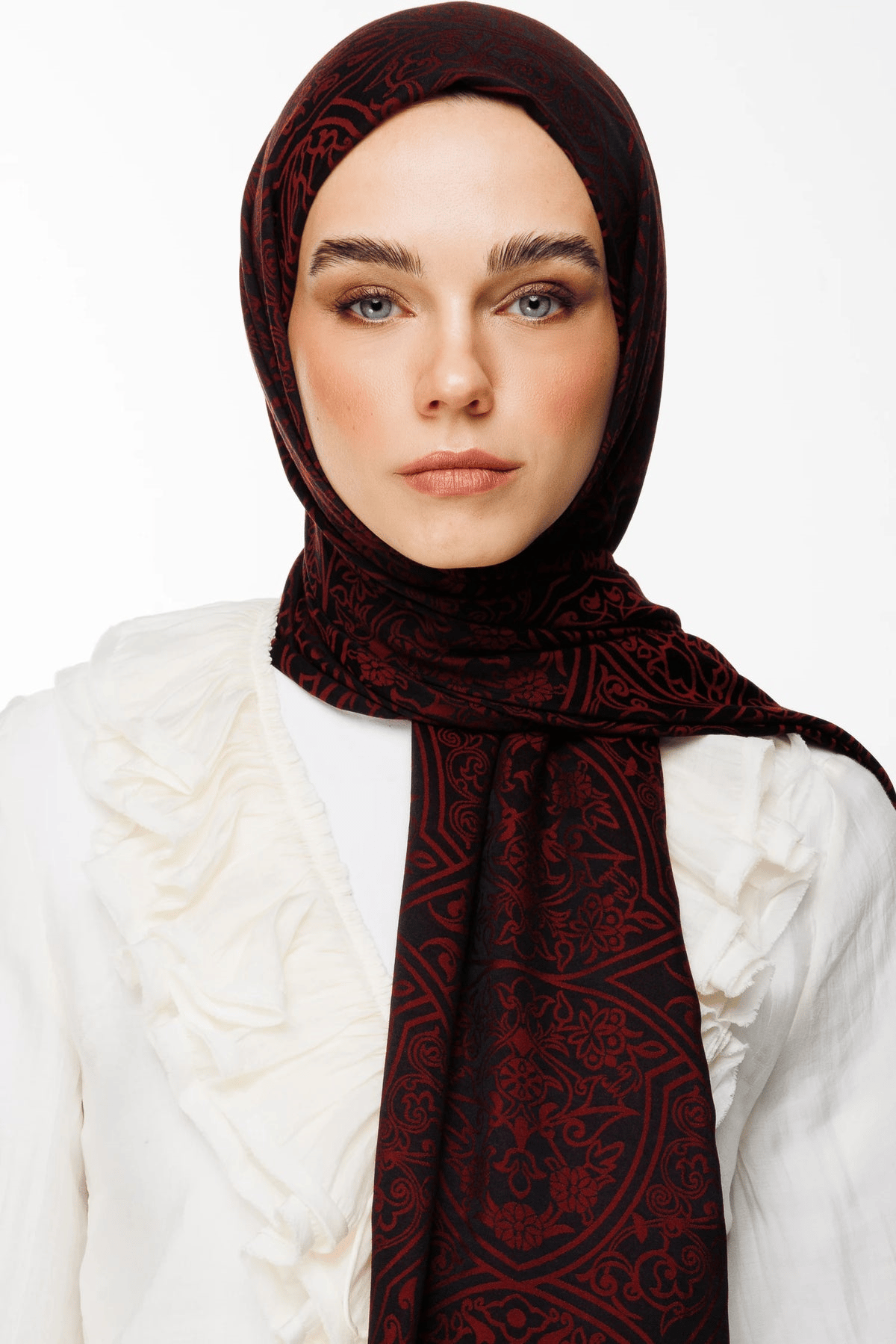 Siyah-Bordo Morocco Desen Çift Taraflı Şal · Kaşmir · görsel 3