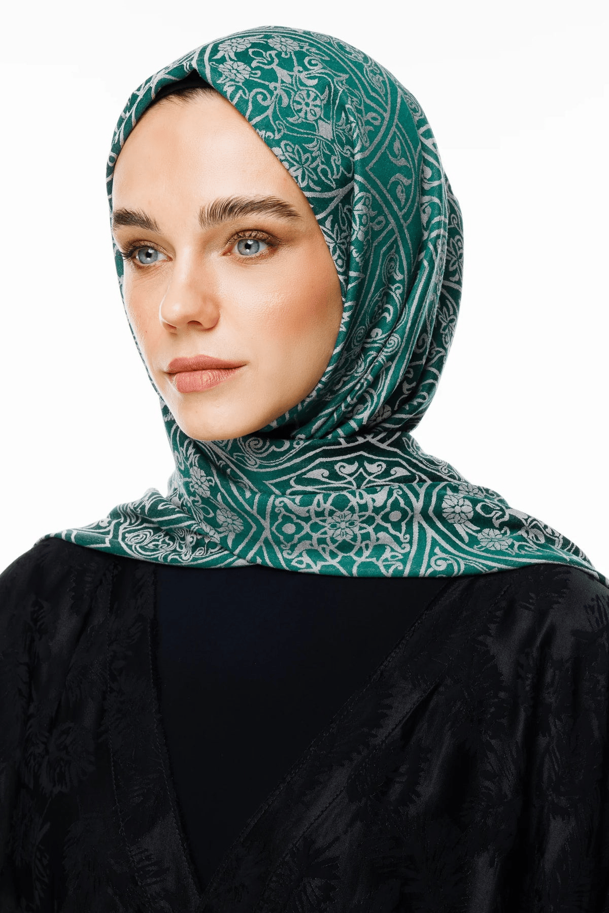 Zümrüt-Pembe Morocco Desen Çift Taraflı Şal · Kaşmir · görsel 2