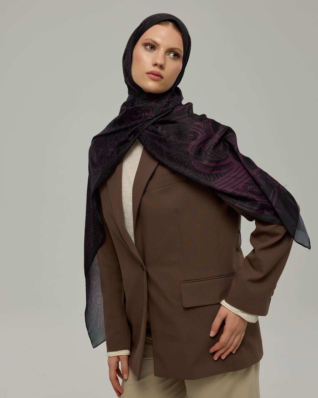 Mürdüm & Gece Harem Rüyası Desen Şal - 75 · görsel 6