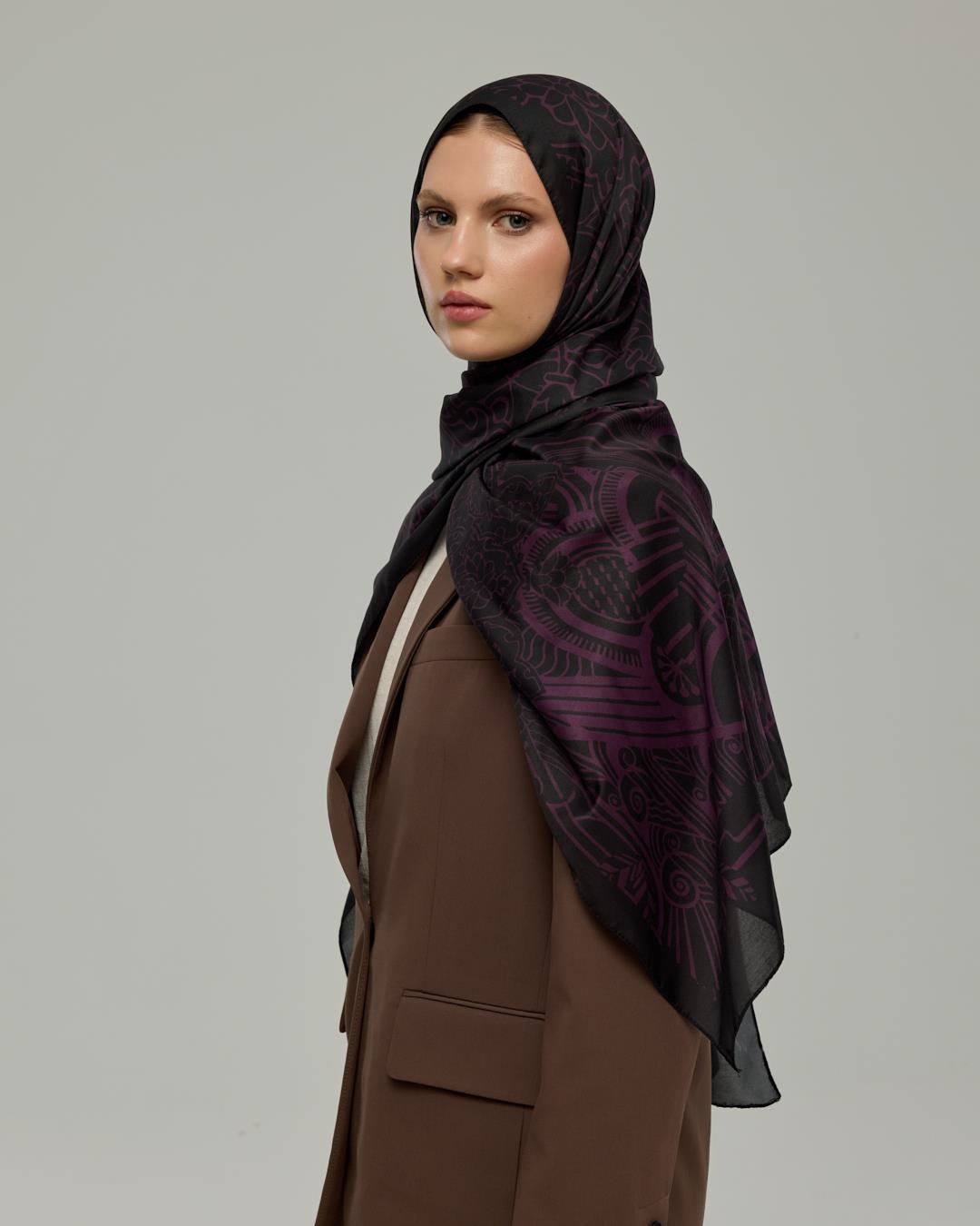 Mürdüm & Gece Harem Rüyası Desen Şal - 75 · görsel 3