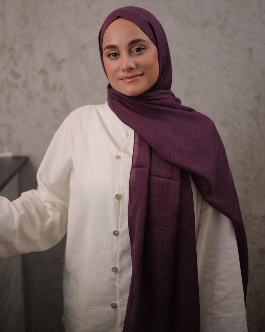 Mürdüm Imannoor Ritim Desen Pamuk Jakar Şal · görsel 2