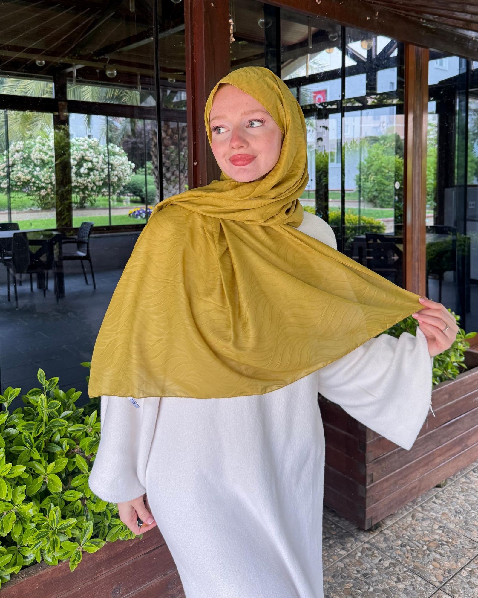 Olive Su Yolu Lyocell Bambu Jakar Şal · görsel 4