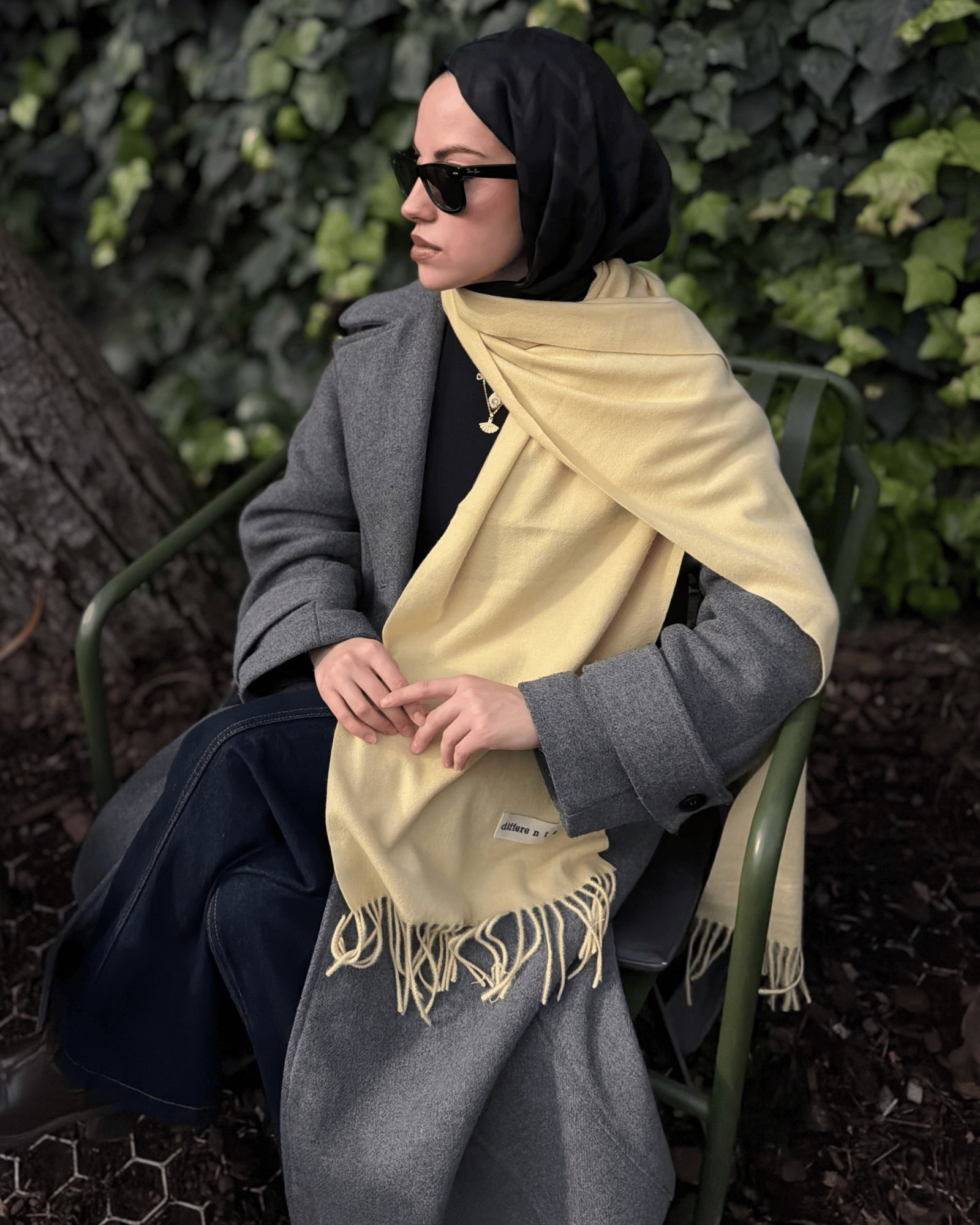 Pastel Sarı İthal Kaşmir Atkı · görsel 2