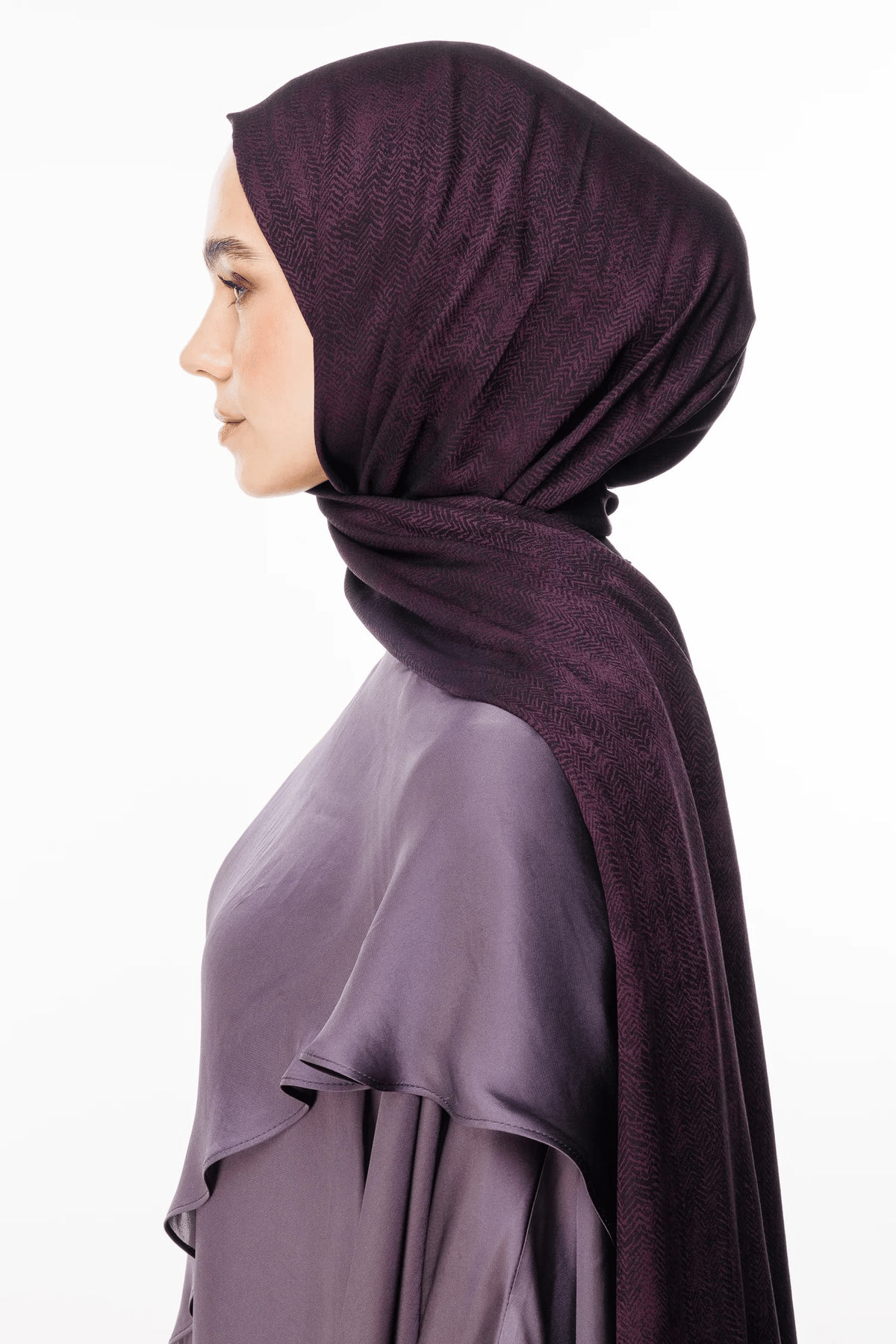 Mor-Siyah Sahra Desen Çift Taraflı Şal · Kaşmir · görsel 2
