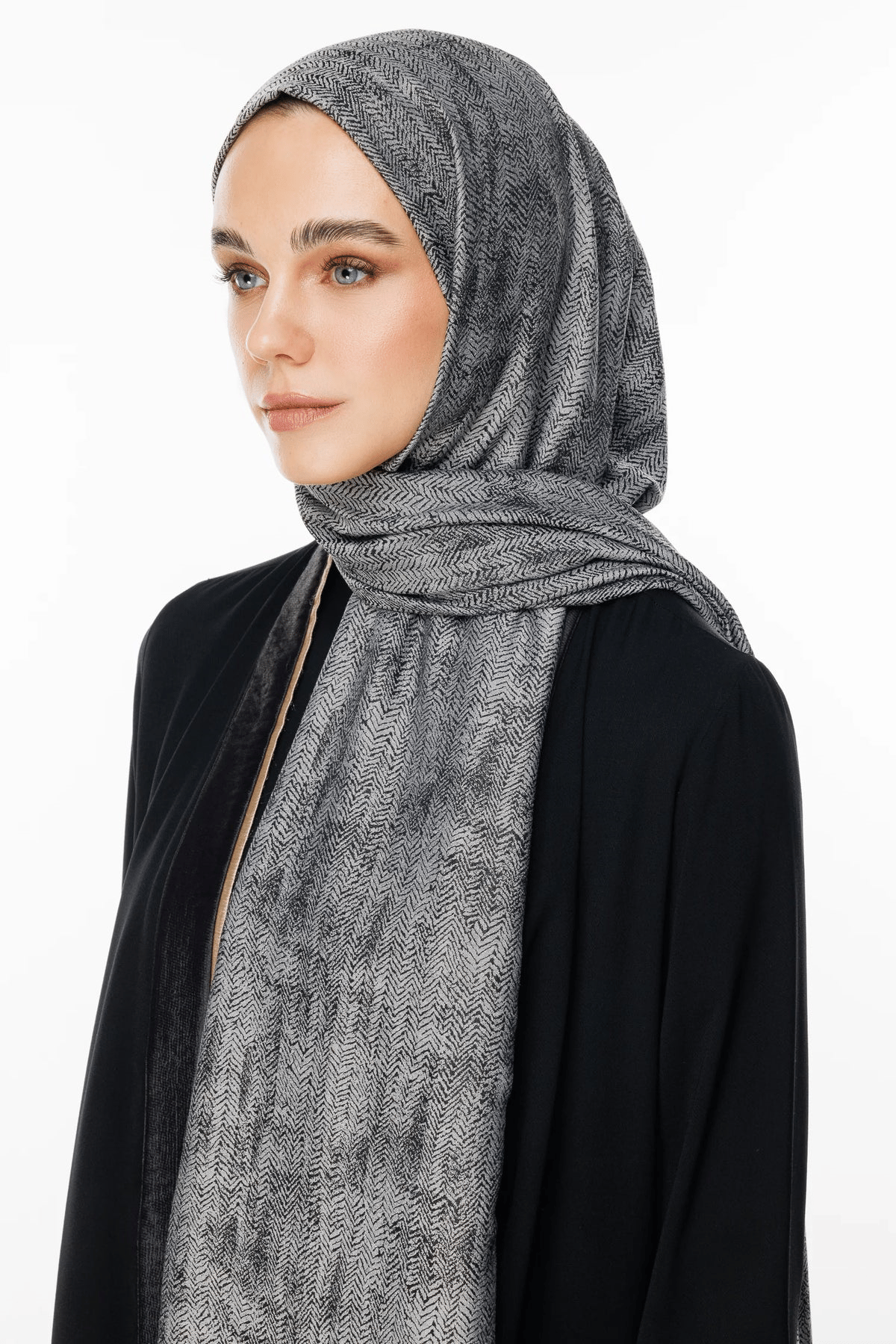 Siyah-Siyah Sahra Desen Çift Taraflı Şal · Kaşmir · görsel 2