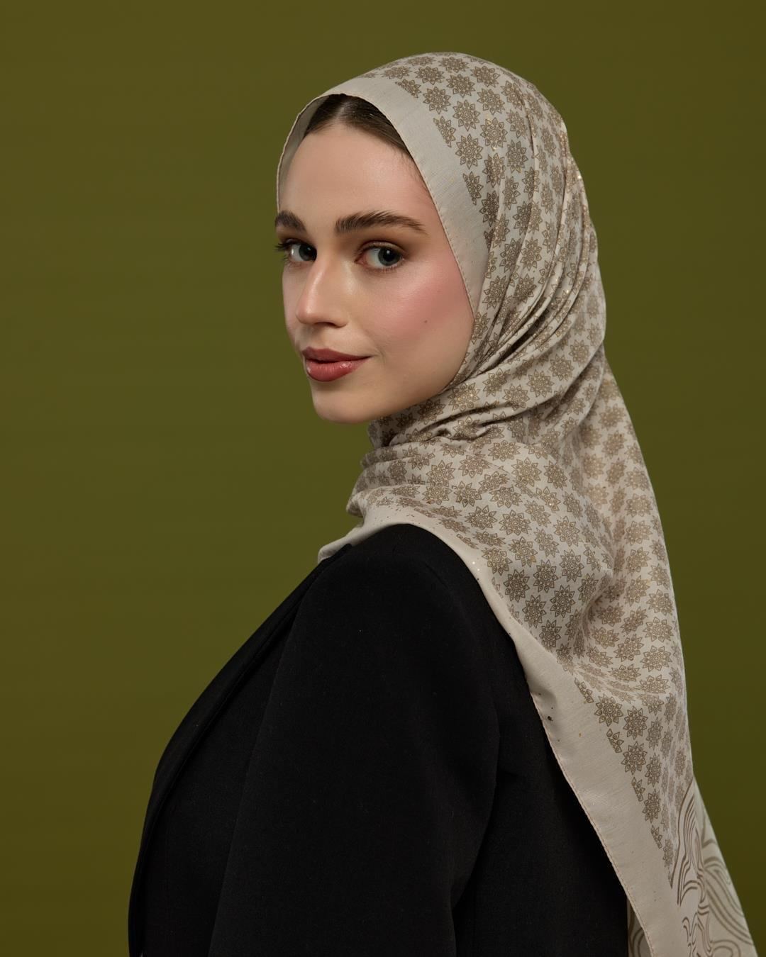 Krem & Toprak Bala Hatun Desen Şal - 16 · görsel 5
