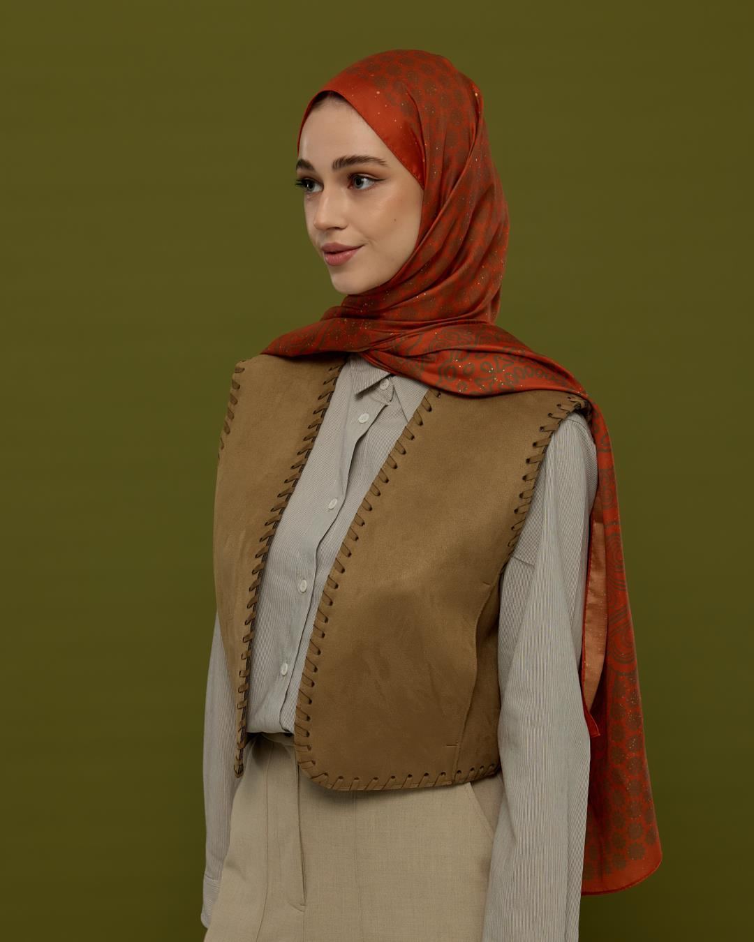Tarçin & Zeytin Kabuğu Bala Hatun Desen Şal - 18 · görsel 4