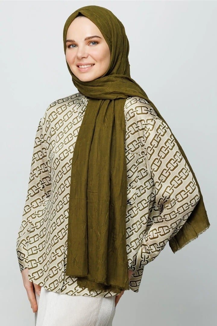 Yağ Yeşili Bambu Şal · görsel 2