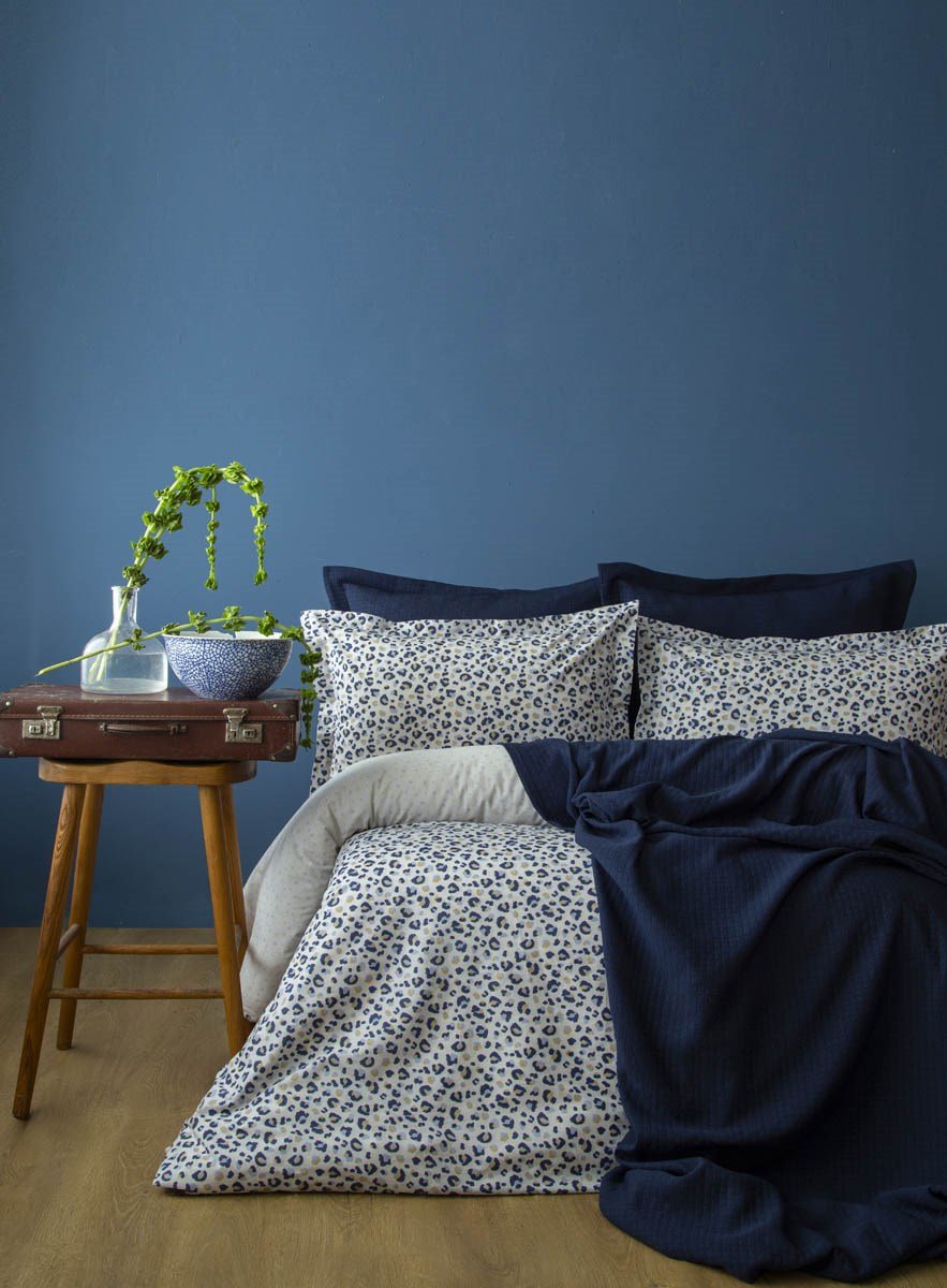 Tek Kişilik Cozy Yatak Örtüsü Odelin İndigo