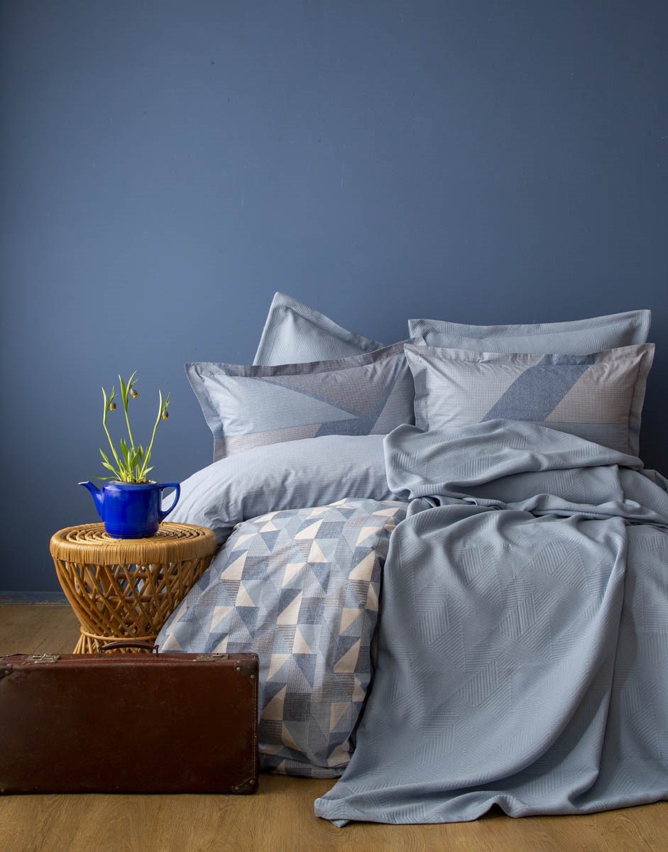 Çift Kişilik Cozy Yatak Örtüsü Senro İndigo