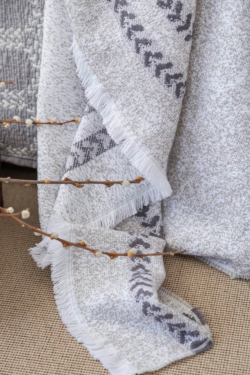 Çift Kişilik Crown Gray Timeless Yatak Örtüsü Nevresim Prime Set