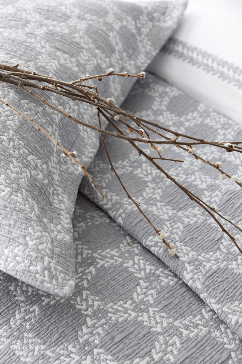 Çift Kişilik Crown Gray Timeless Yatak Örtüsü Nevresim Prime Set
