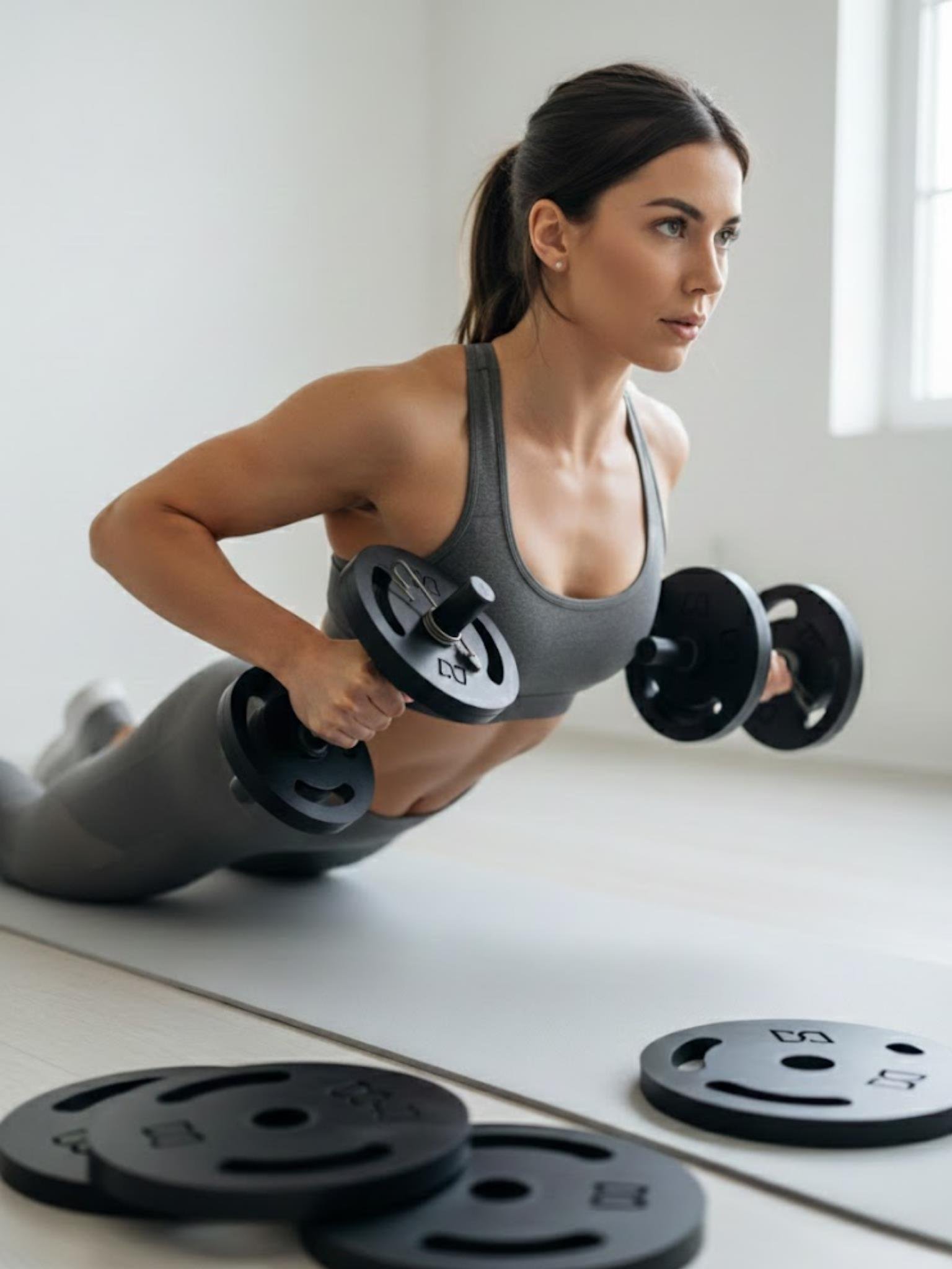 27 KG Dumbell ve Ağırlık Seti-Anahtar Klipsli Halter Barı, Plaka ve Kilitler Dahil