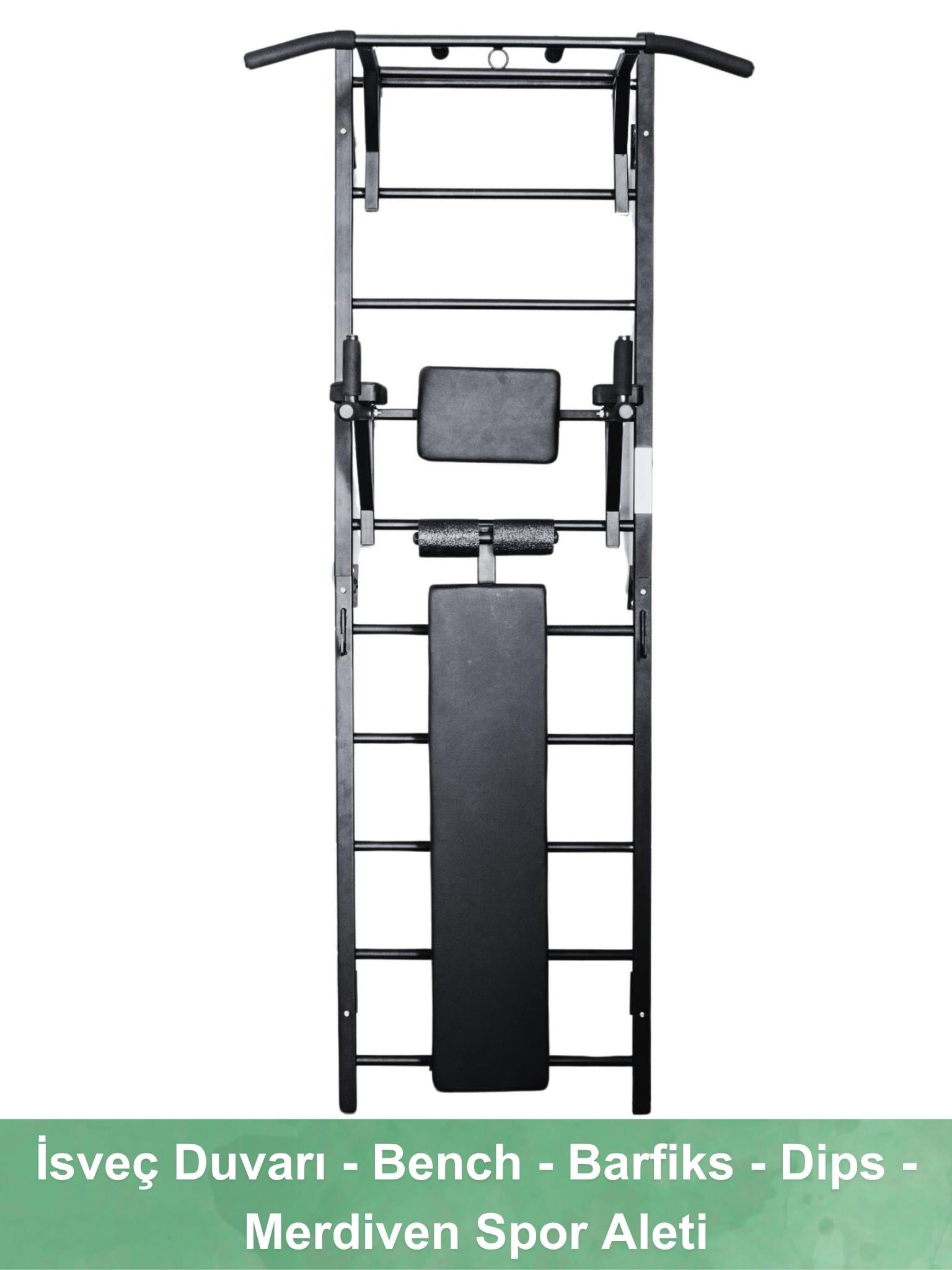 İsveç Duvarı - Bench - Barfiks - Dips - Merdiven Spor Aleti | Çok Fonksiyonlu Fitness Ekipmanı
