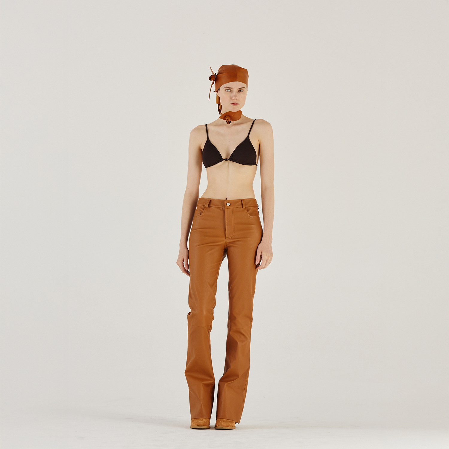 K14904 | LEATHER BOOT LEG 5-POCKET PANTS
