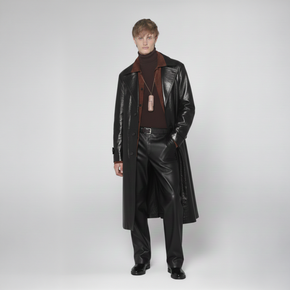 K15150 - LEATHER TRENCH COAT