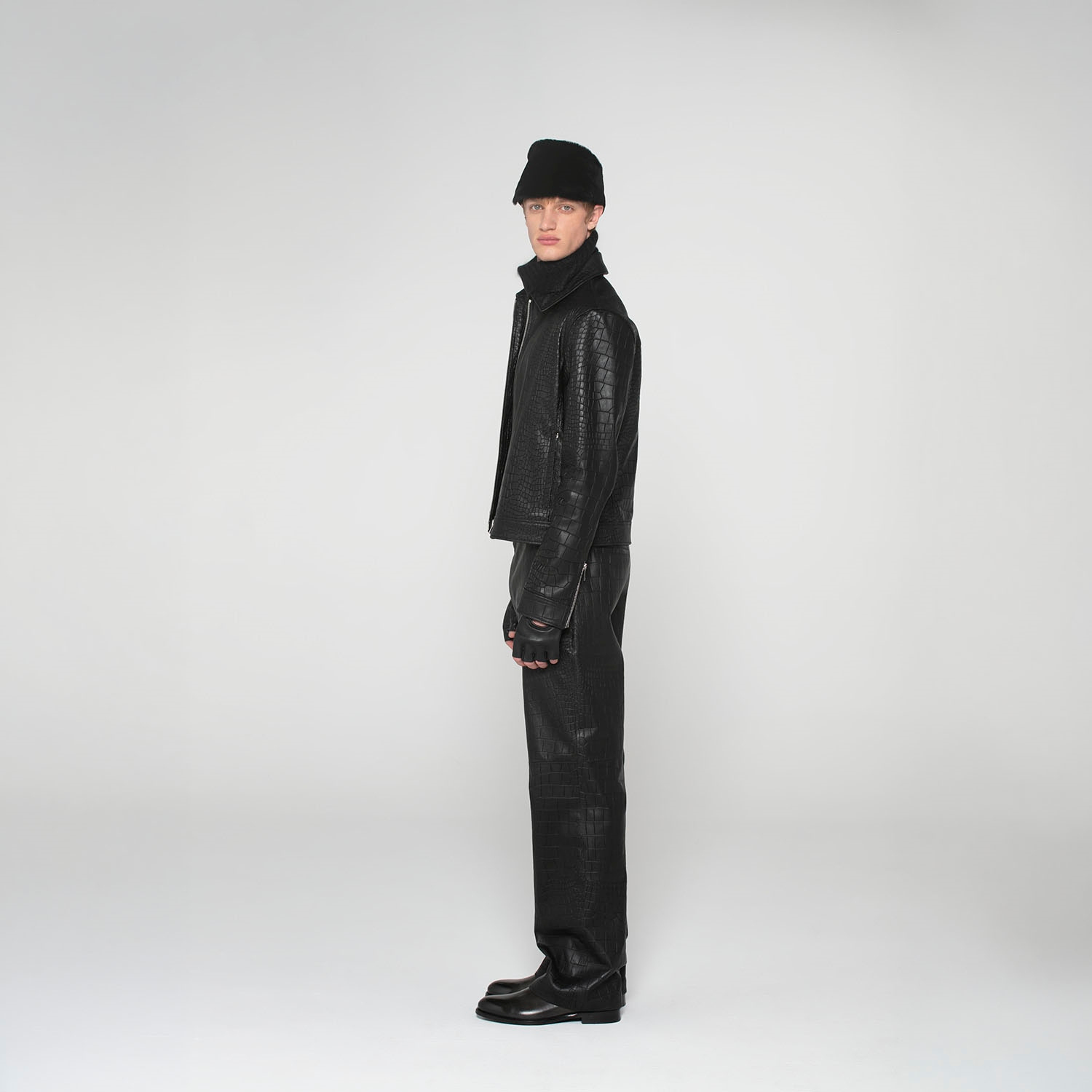 K15163 - LEATHER PANTS NAPPA CROCO STRETCH