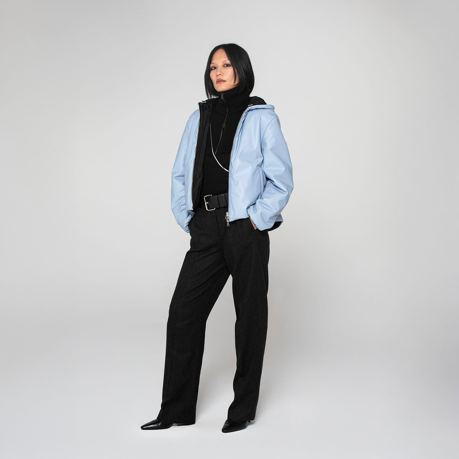 K15196 - LEATHER REVERSIBLE PUFFER JACKET