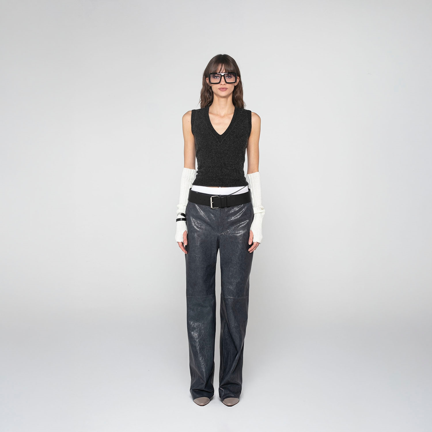 K15210 - LEATHER RELAXED FIT TROUSERS