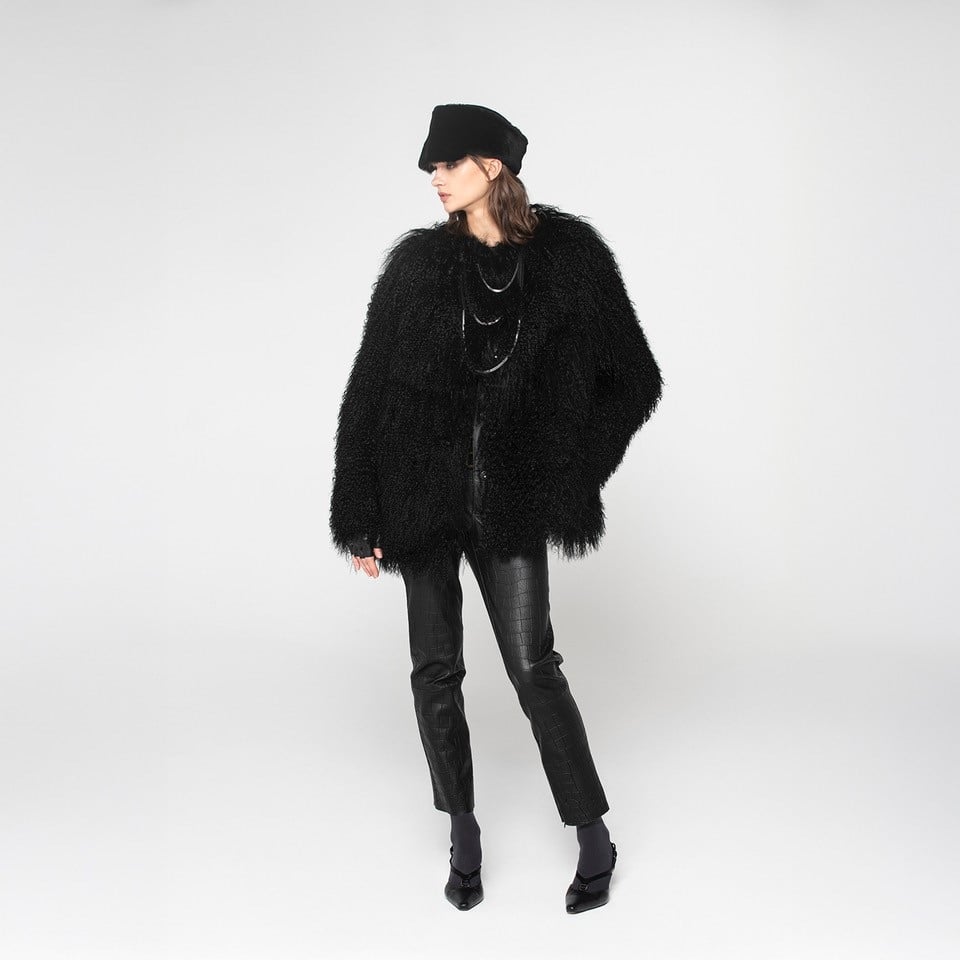 K15271 - SHEARLING ROUND NECK JACKET