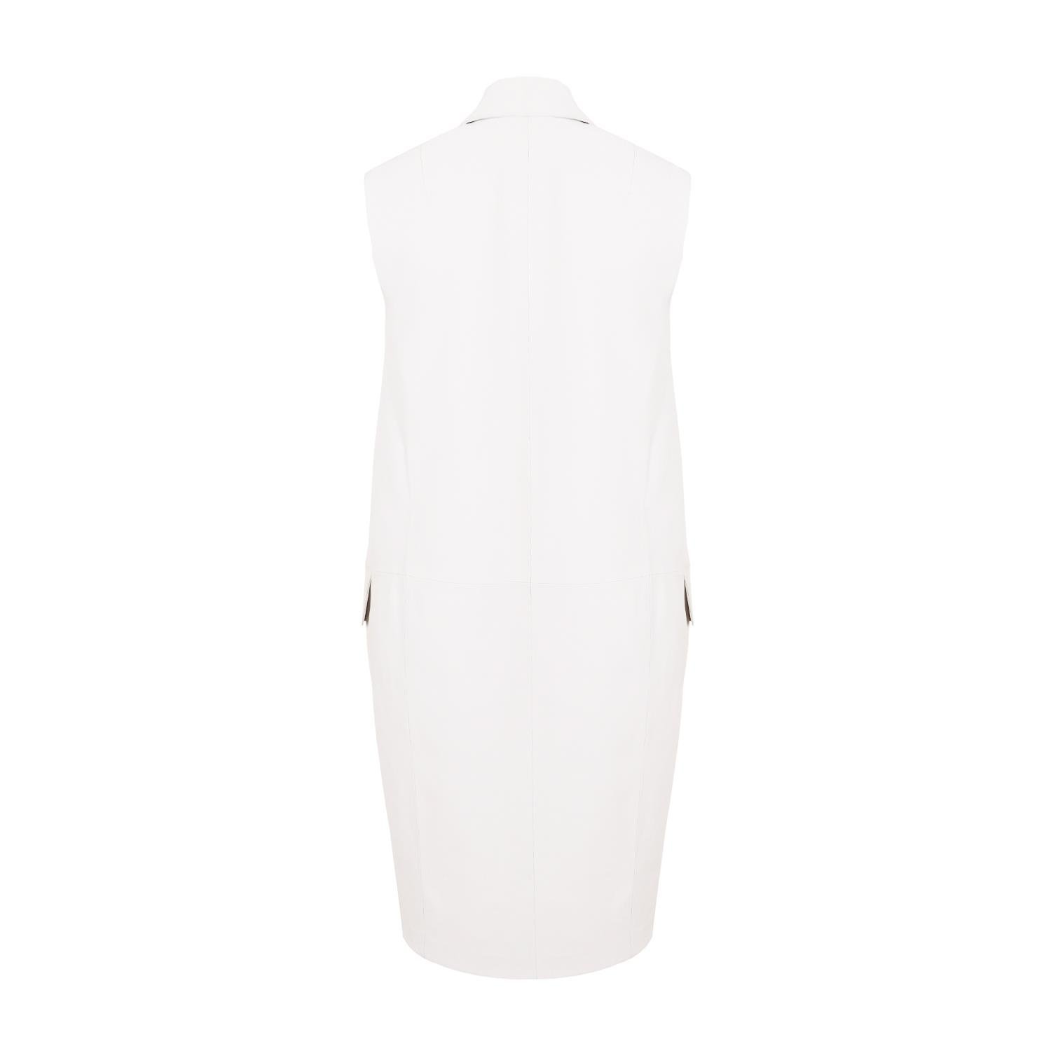 K14411 | LEATHER EGG-SHAPED LONG GILET