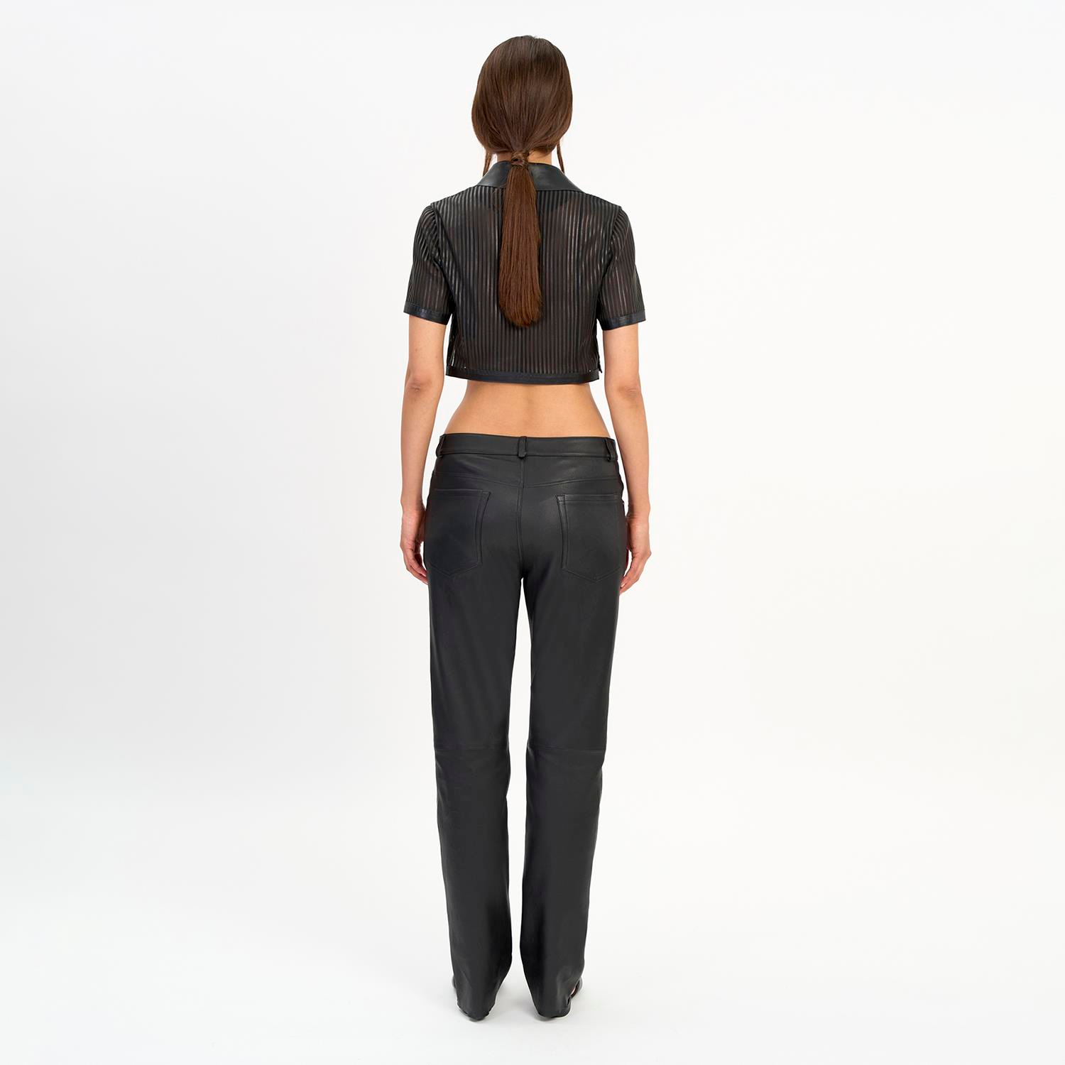 K14443 | Leather Mini Polo T-Shirt
