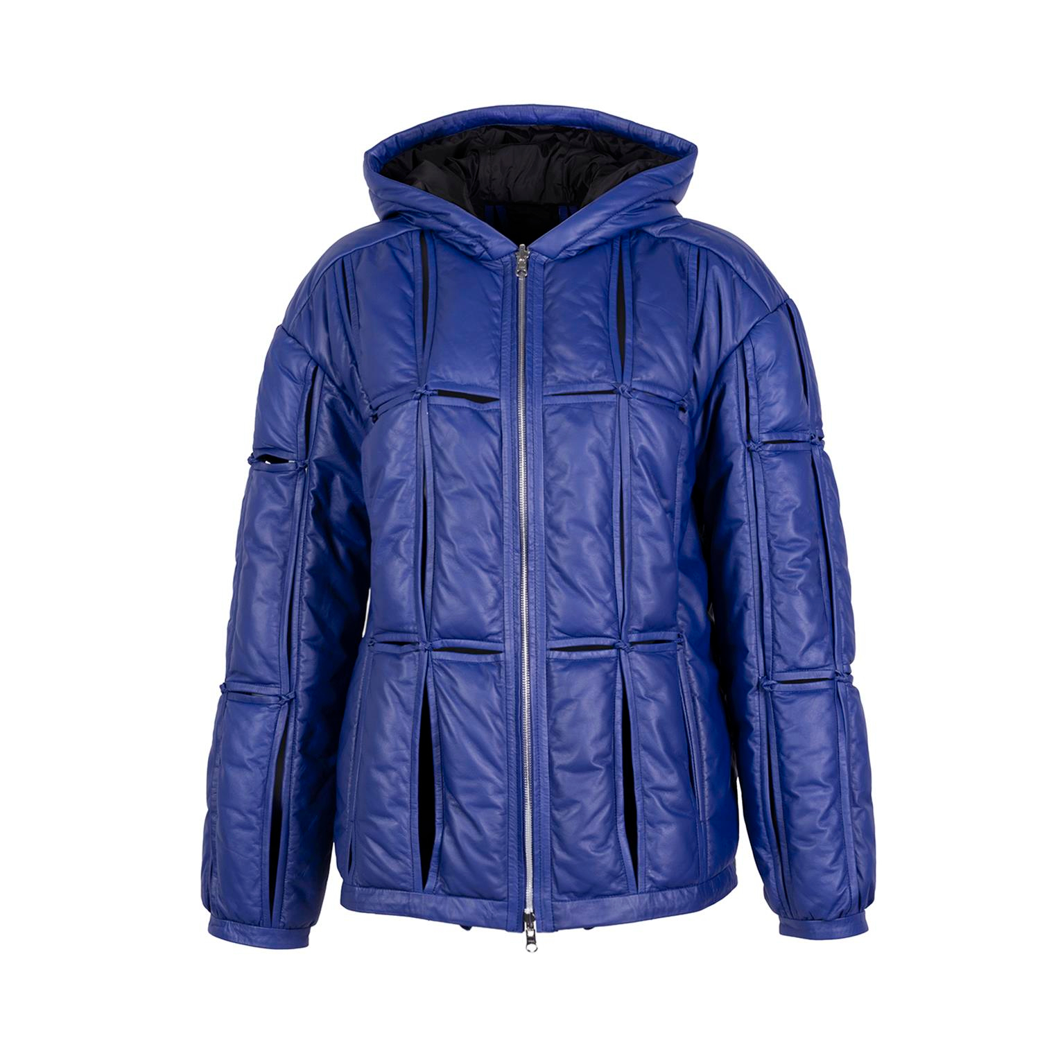 K14458 | LEATHER CUT-OUT PUFFER JACKET