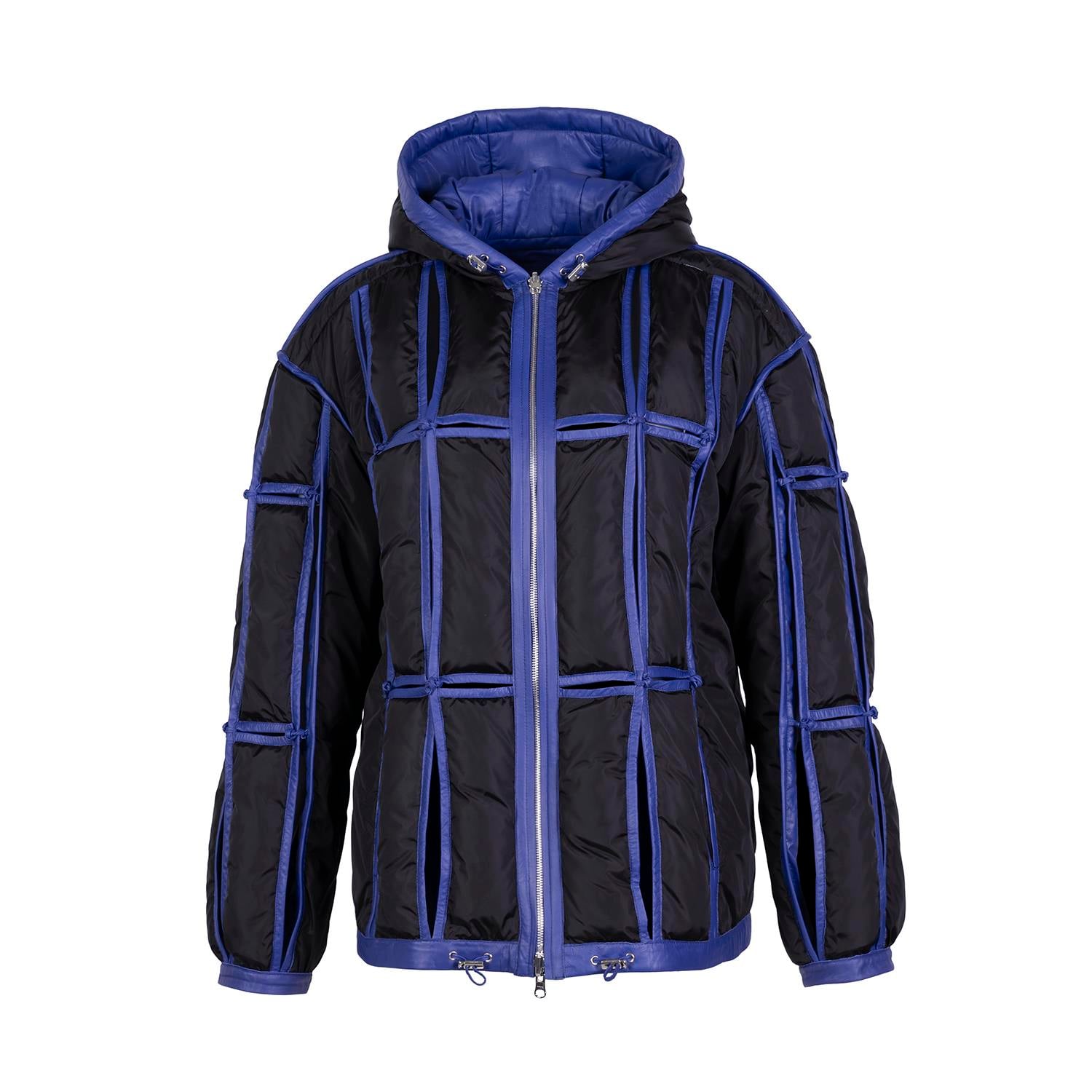 K14458 | LEATHER CUT-OUT PUFFER JACKET