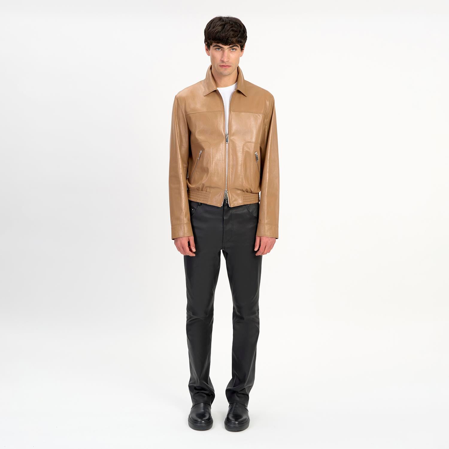K14484 | Leather Bomber Jacket