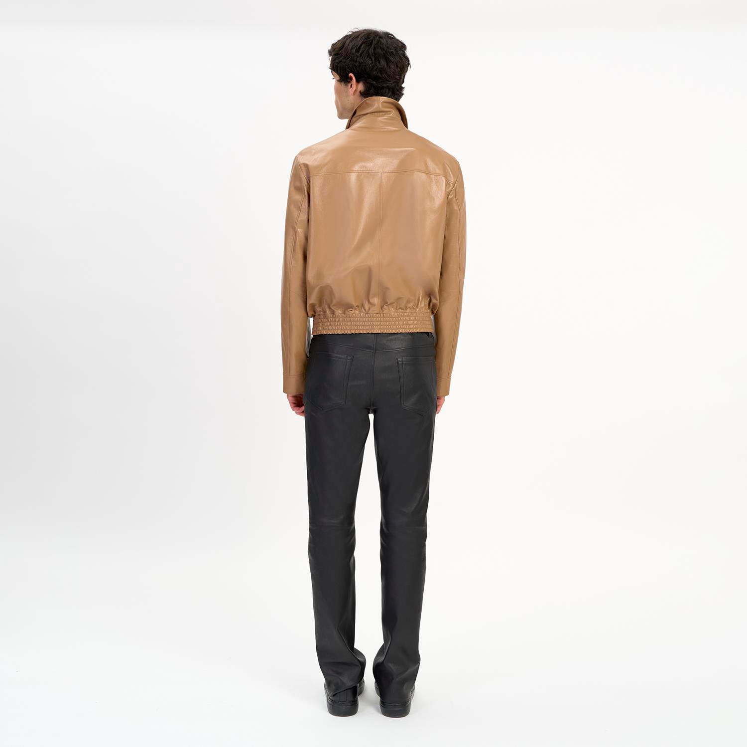 K14484 | Leather Bomber Jacket
