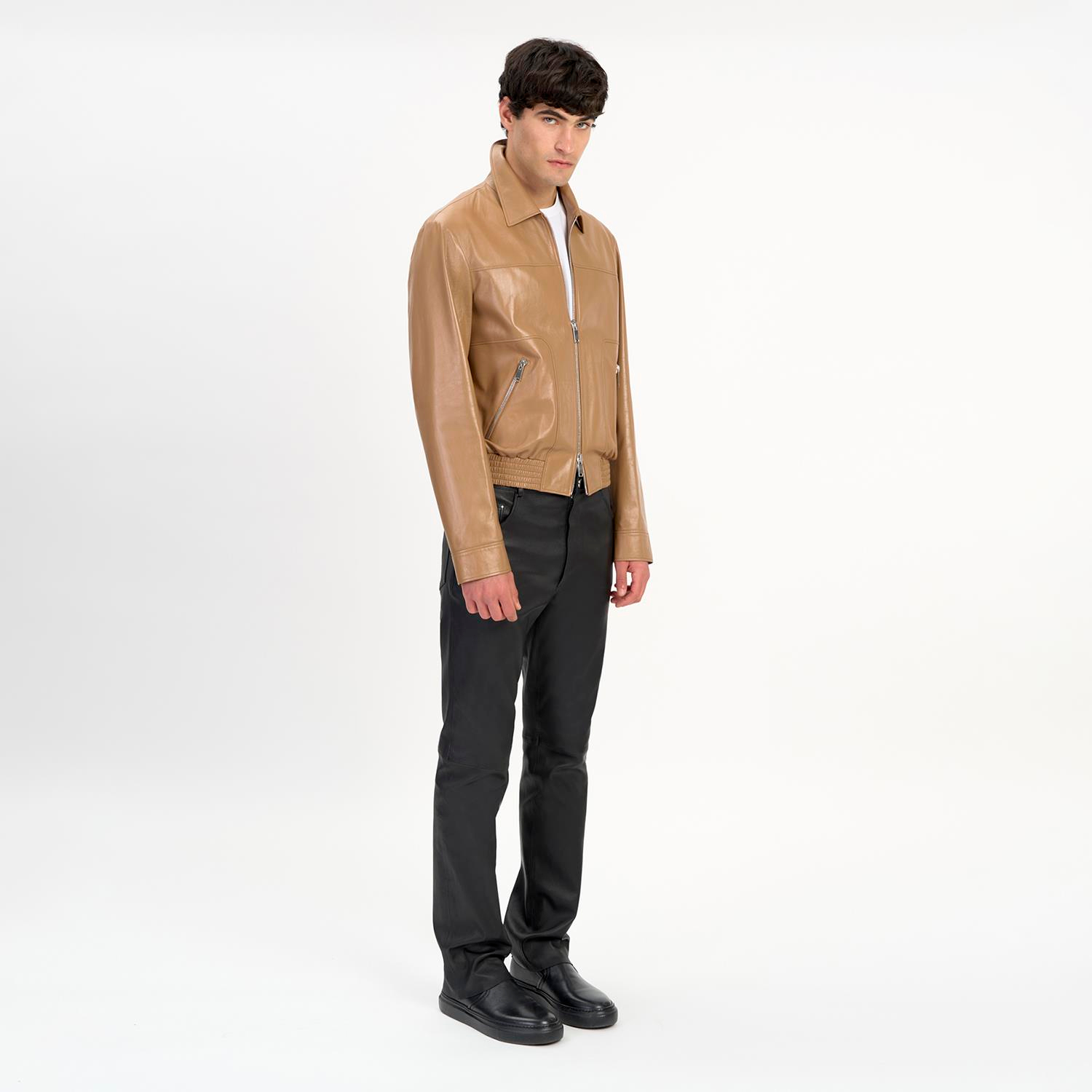 K14484 | Leather Bomber Jacket