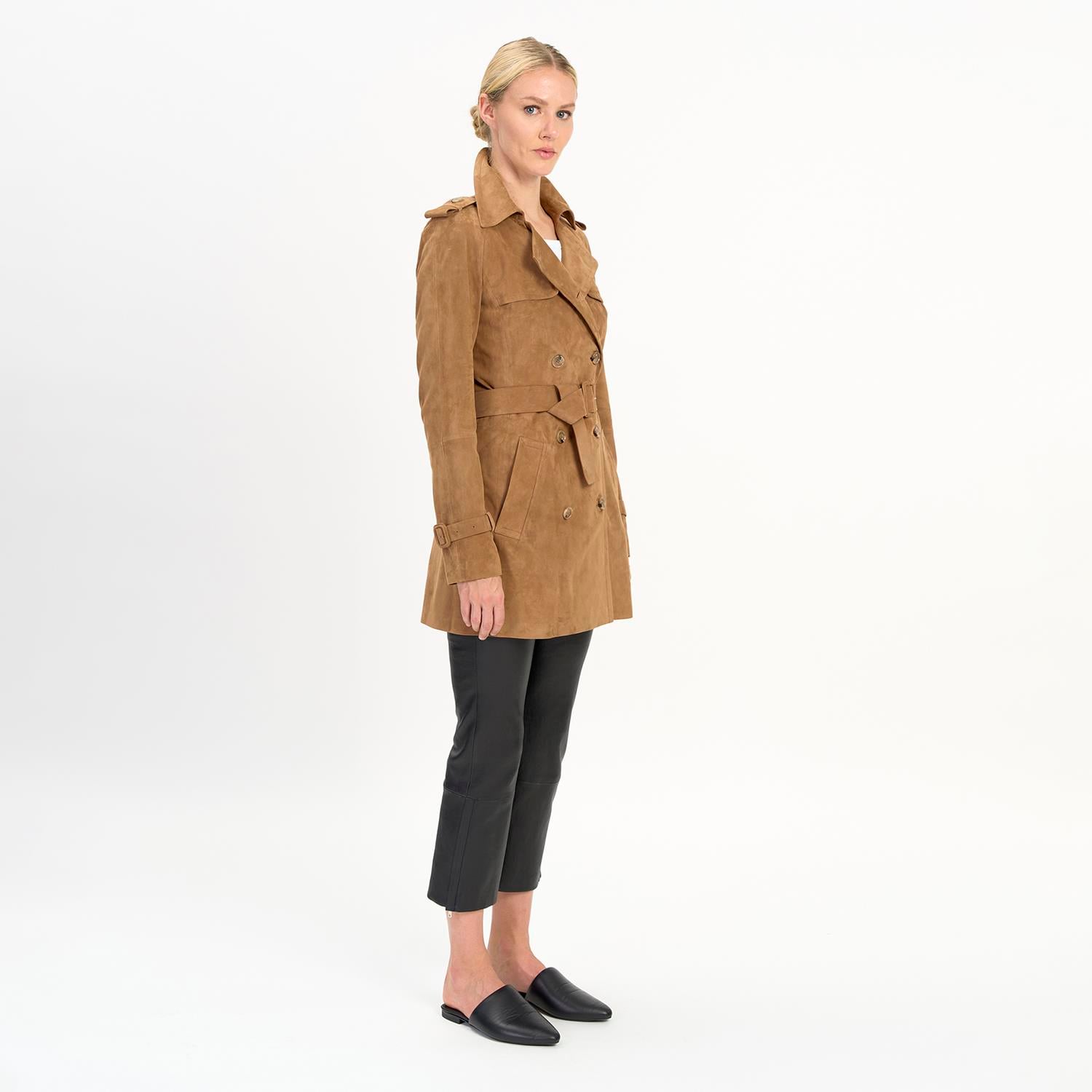 K14524 | Leather Caban Trench Coat