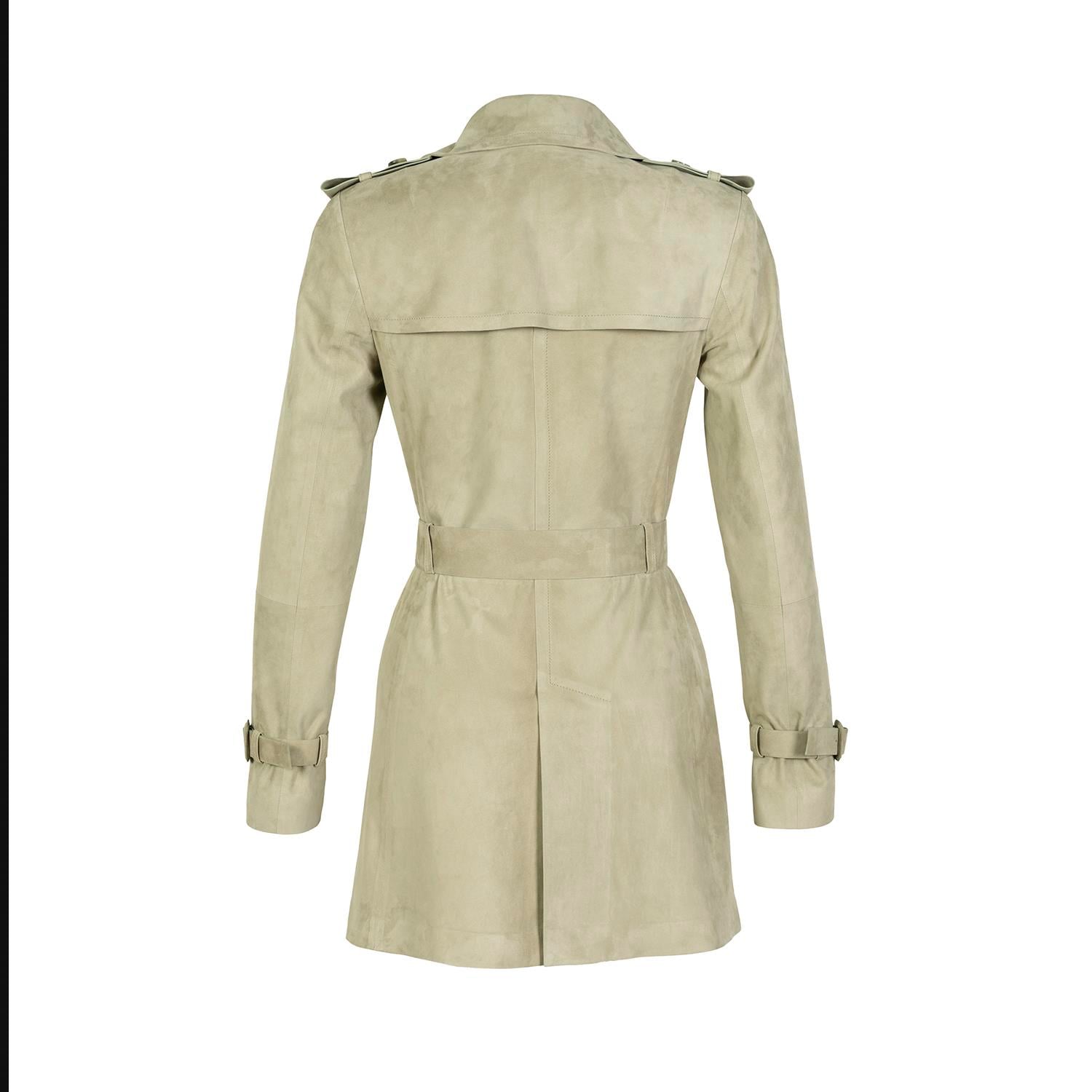 K14524 | Leather Caban Trench Coat