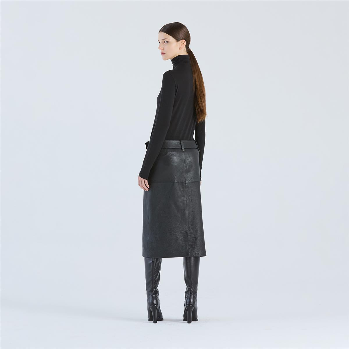 K14706 | Leather Biker Skirt