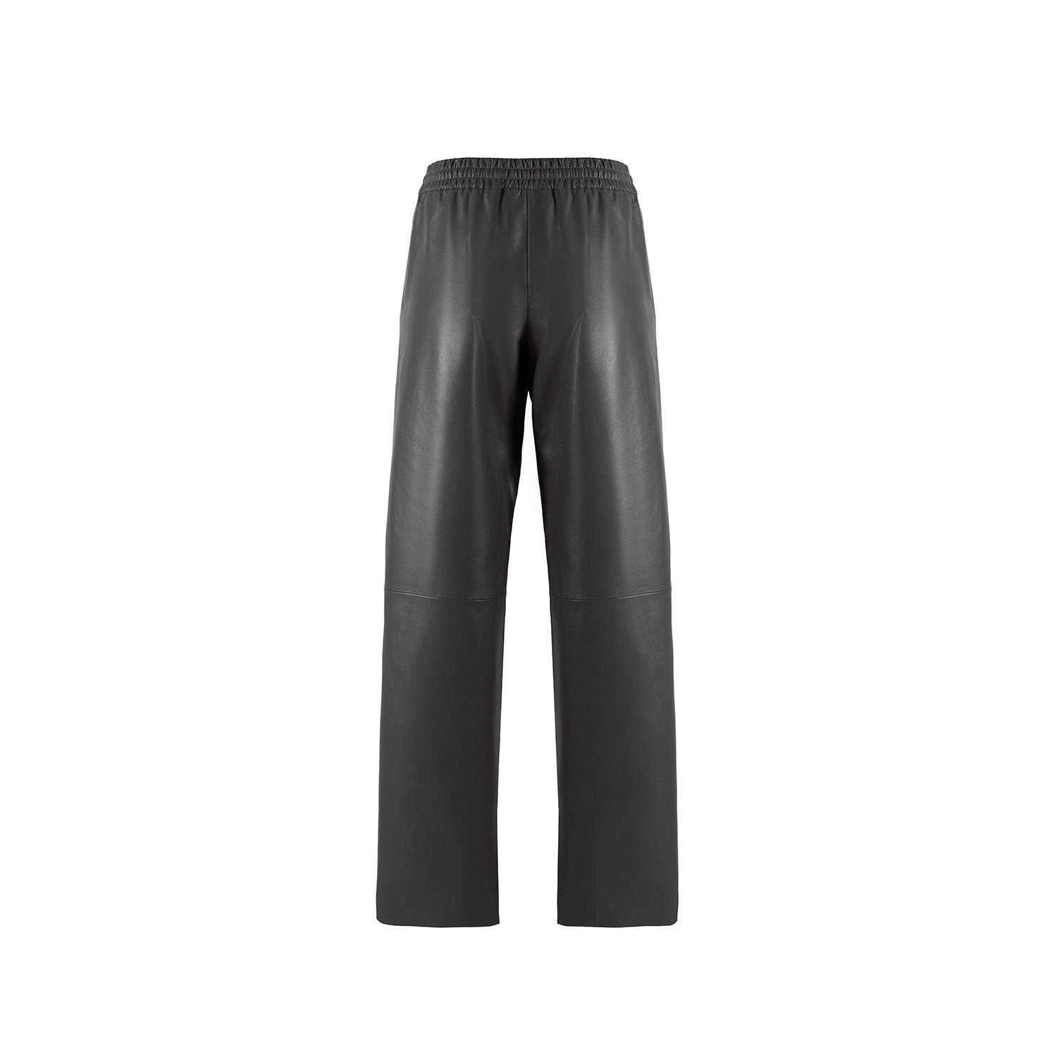 K14815 | Leather Wide Leg Waist String Pants