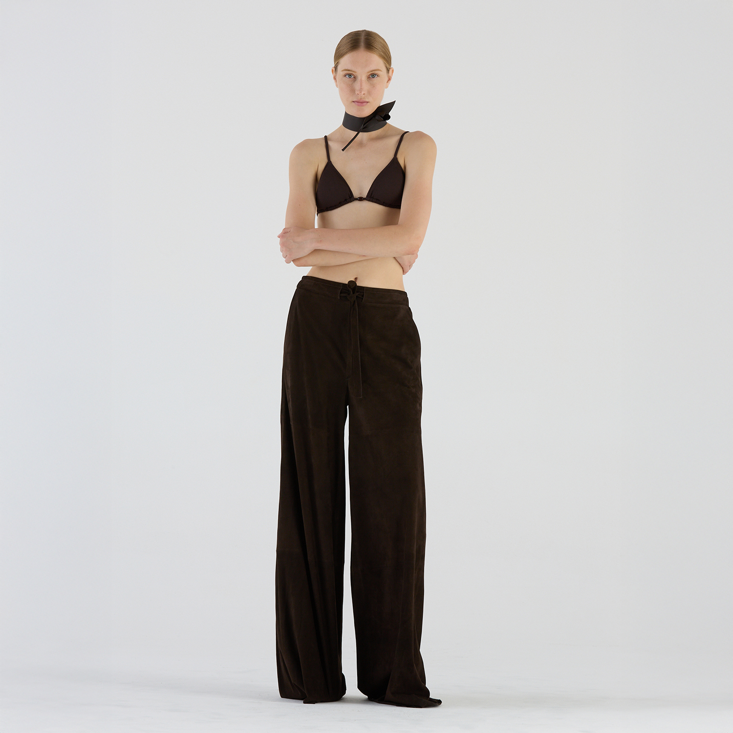 K14903 | LEATHER WIDE LEG PANTS