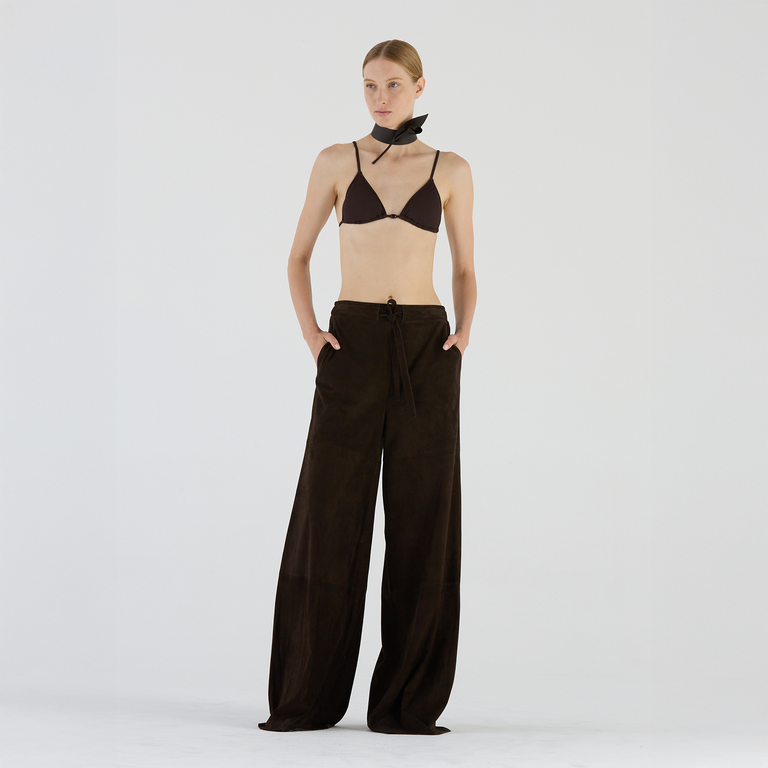 K14903 | LEATHER WIDE LEG PANTS