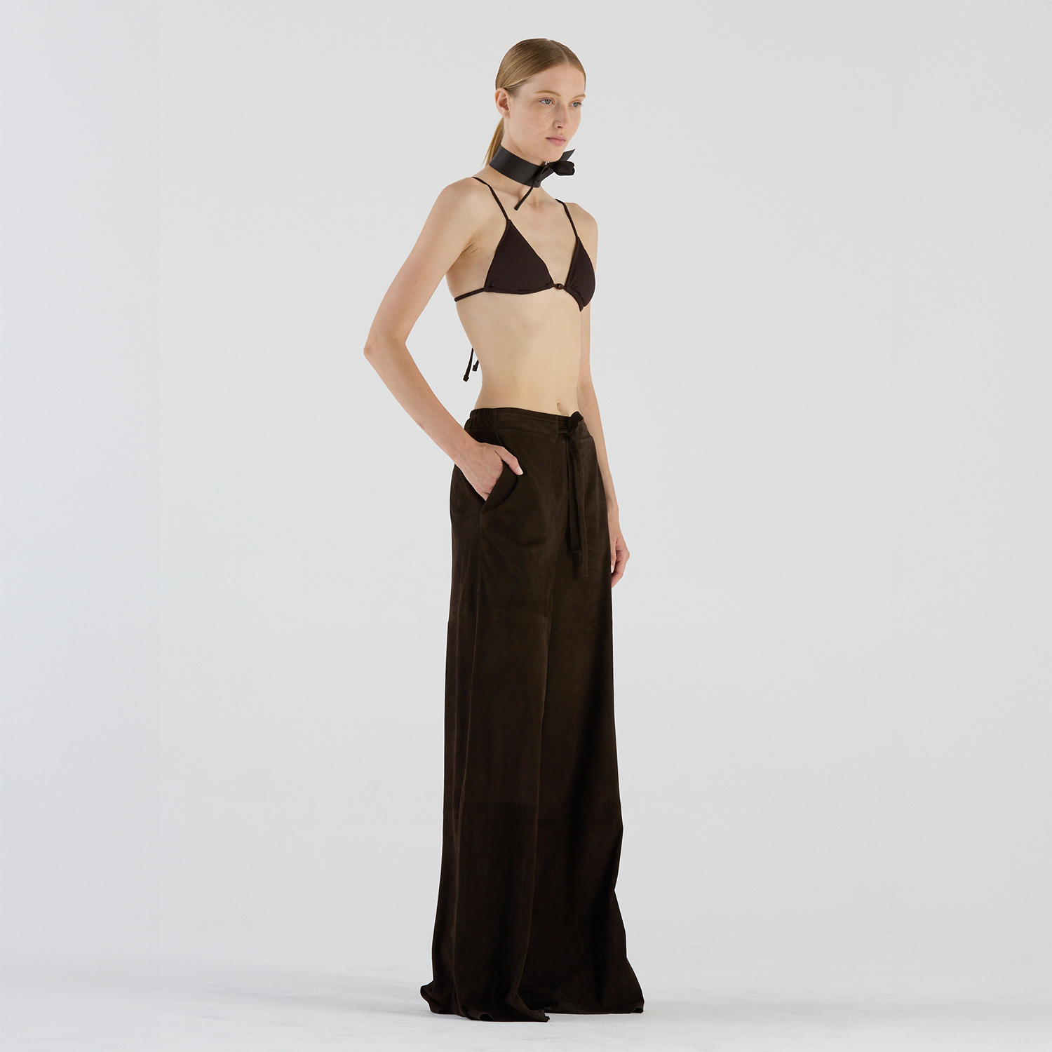 K14903 | LEATHER WIDE LEG PANTS