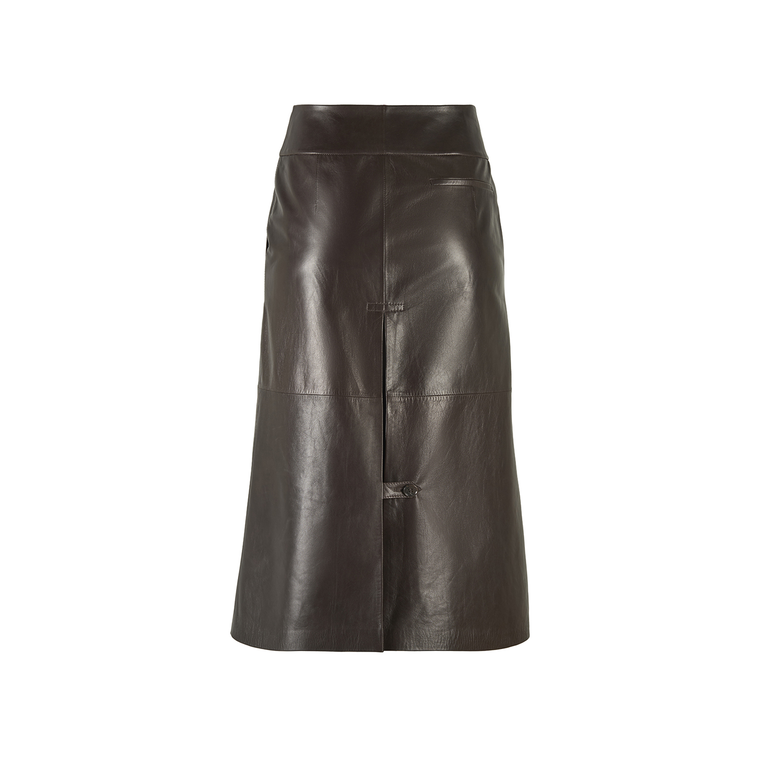 K14919 |LEATHER A-LINE LONGETTE SKIRT