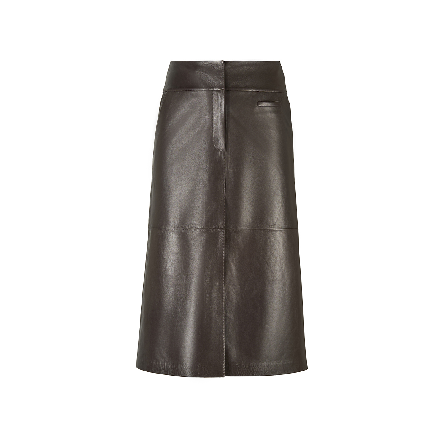 K14919 |LEATHER A-LINE LONGETTE SKIRT